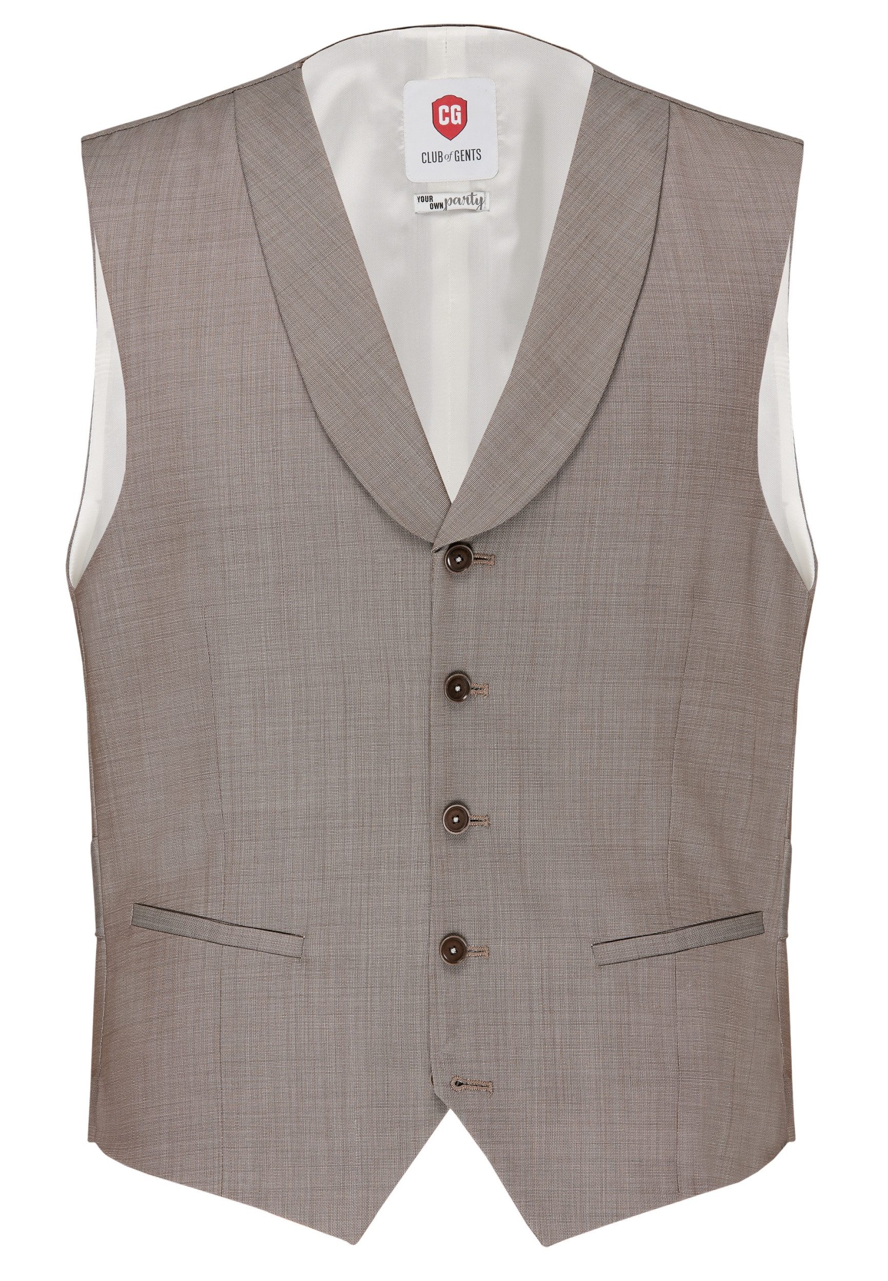 CG Club of Gents Sweatweste CG Philipp - Weste - Hochzeitsweste - Anzugweste - Waistcoat - Schurwo ca. 60,8 cm Rückenlänge und 52,3cm ½ Umlaufweite cm in Größe 50