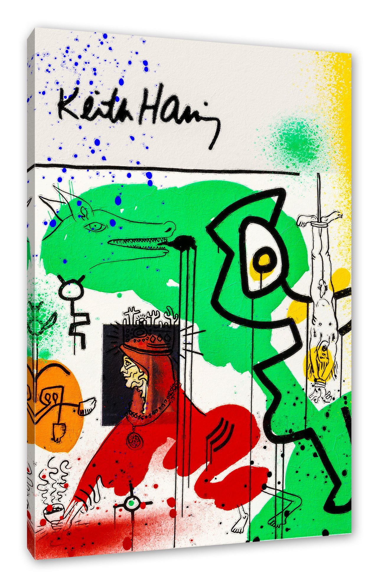Pixxprint Leinwandbild Pop Art - Keith Scribble Art I, Pop Art - Keith Scribble Art I (1 St), Leinwandbild fertig bespannt, inkl. Zackenaufhänger