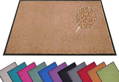 Fußmatte Wash & Clean, HANSE Home, rechteckig, Höhe: 7 mm, Schmutzfangteppich, Uni-Farben, Rutschfest, Robust, waschbar