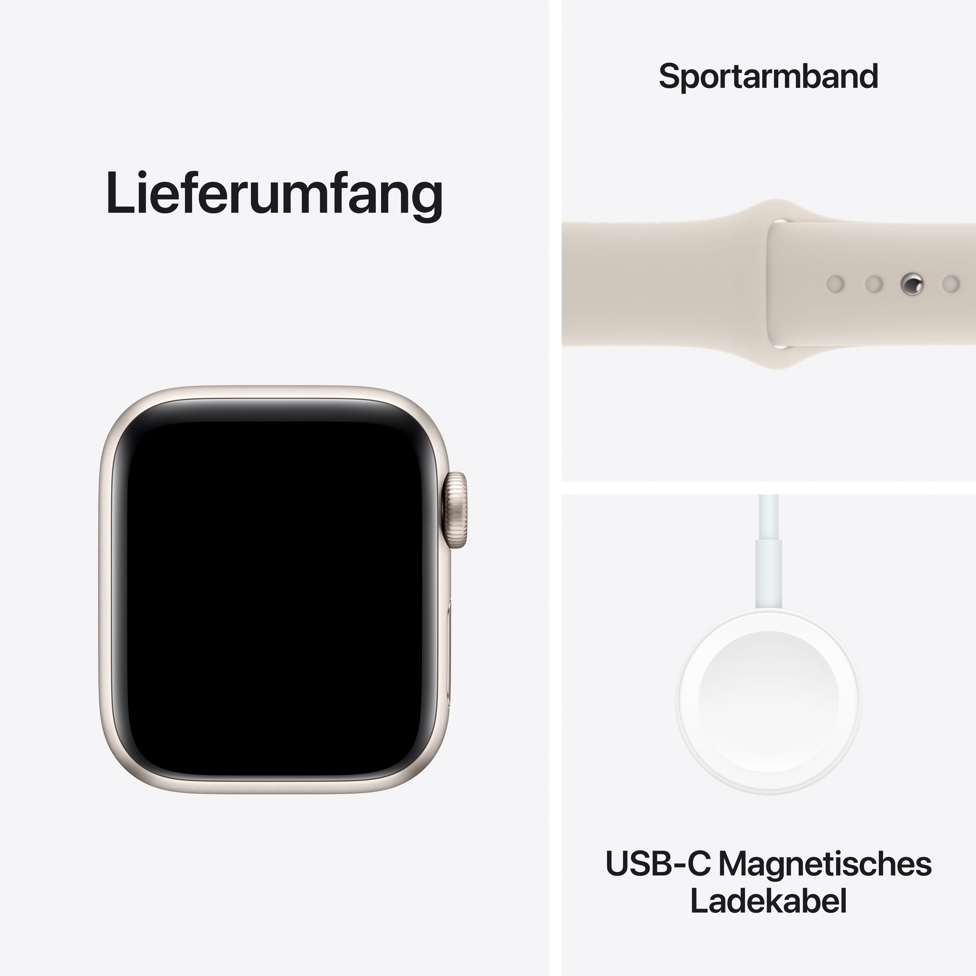 Apple Watch SE GPS Smartwatch M/L mm Zoll, OS cm/1,57 poalrstern polarstern Watch | Aluminium Sport 10), (4 Cellular Loop 40 