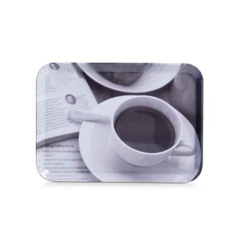 Zeller Present Tablett Serviertablett Kaffee-Design, Melamin, (Stück, 1-tlg), Servierhilfe