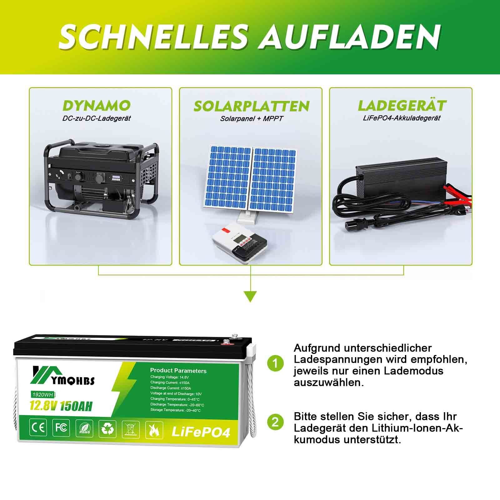 höhere 150AH/300AH, Solarakkus Notfall-Batterie Qualität GLIESE 12,8-V-Batterie,