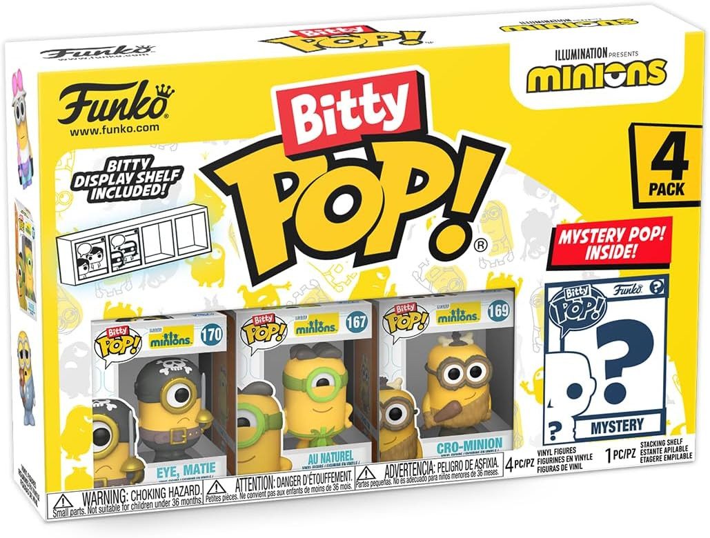 Funko Actionfigur Minions Bitty POP! Vinyl Figuren 4er-Pack Eye Matie 2,5 cm, (1-tlg), Sammelfiguren