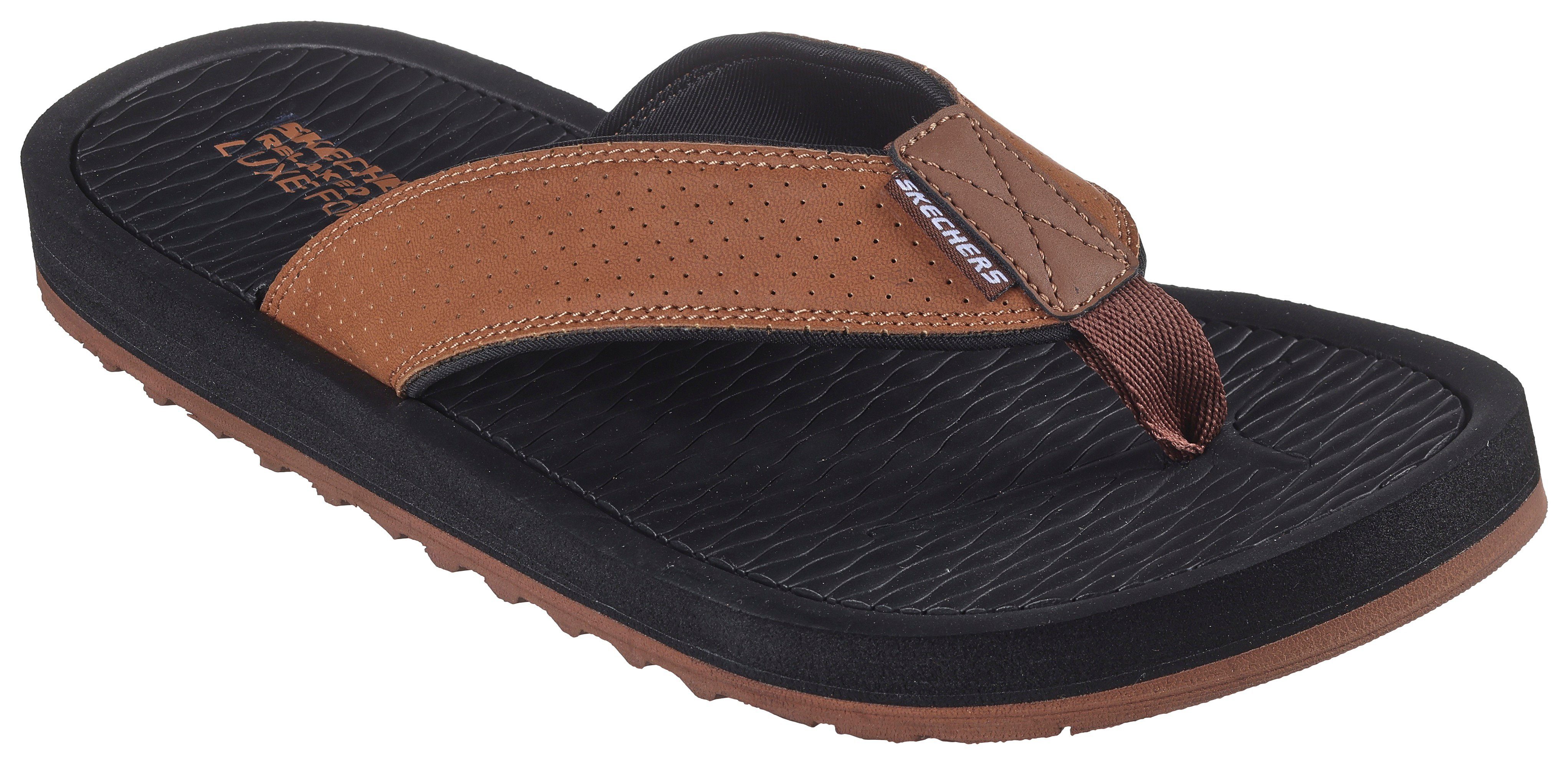 Skechers TANTRIC-COPANO Zehentrenner, Sommerschuh, Schlappen, Poolslides, Badeschuh, mit Luxe Foam