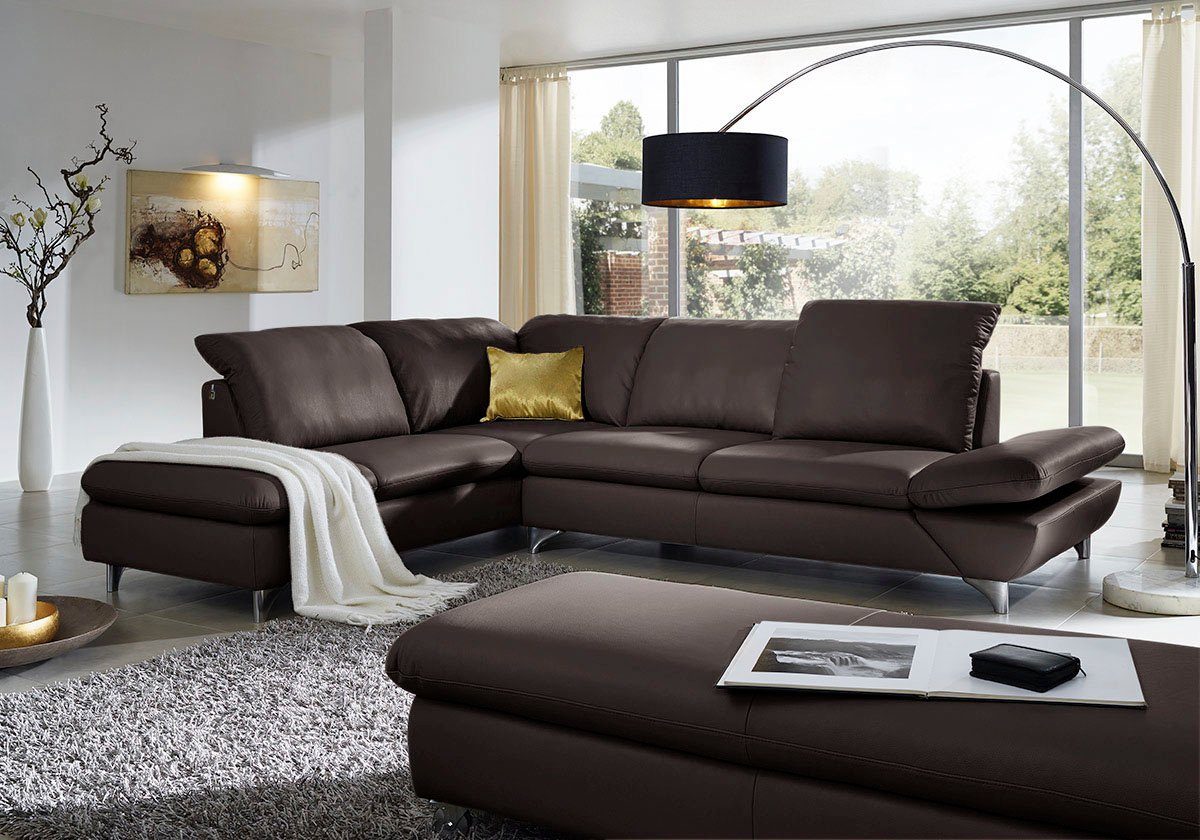 W.SCHILLIG Ecksofa Taoo, elegant und zeitlos, bequem, L-Form, Breite 296cm, mit Sitziefenverstellung & Kopfteilverstellung
