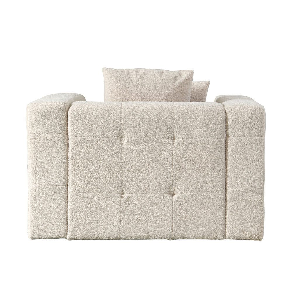 HOME DELUXE Sessel Teddy Sessel COMO - Beige 132 x 92 x 68 cm, Sofa, Boucle Sessel, Couchsessel
