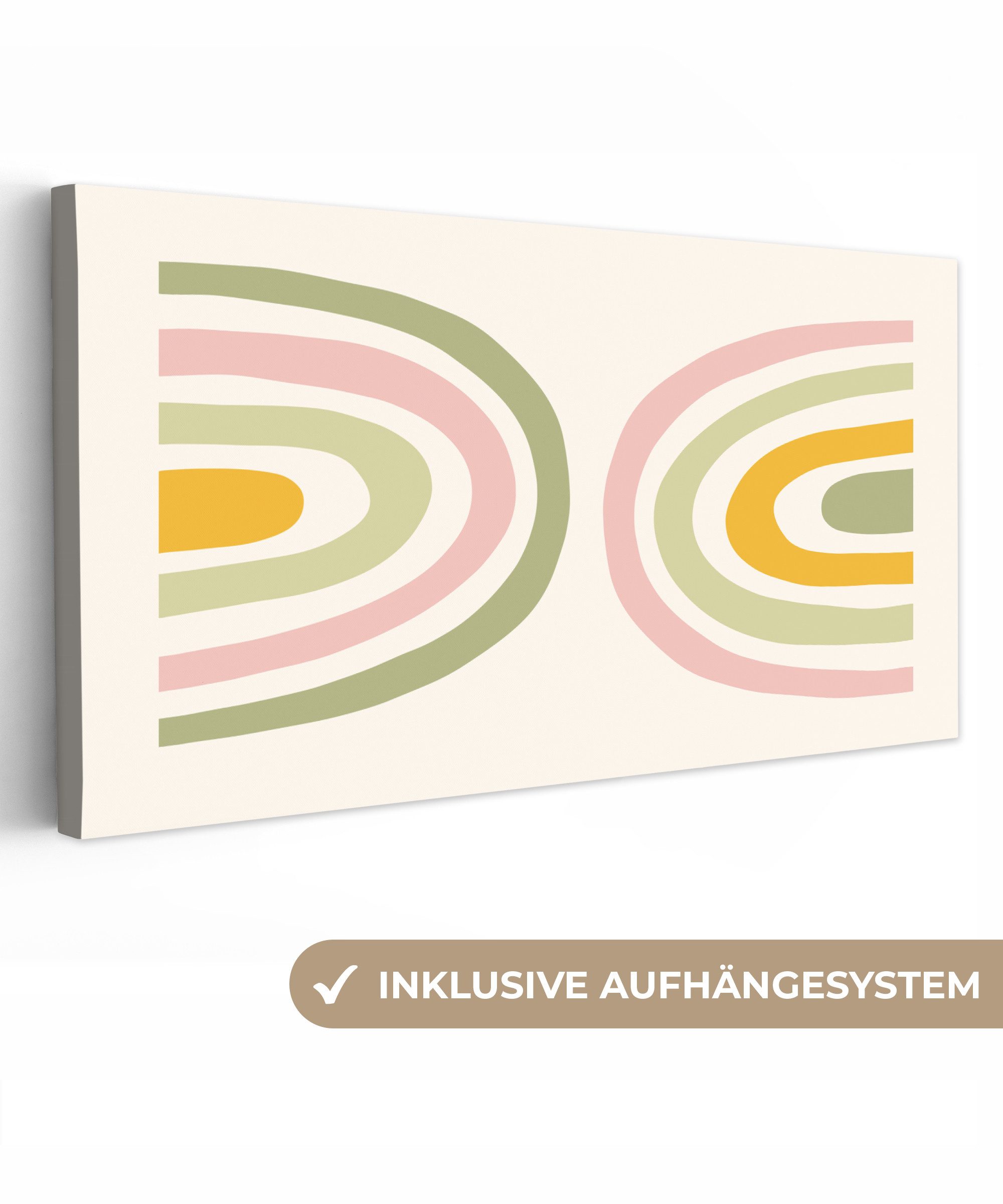 OneMillionCanvasses® Leinwandbild Panorama Regenbogen - Pastell günstig online kaufen