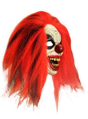 Ghoulish Productions Verkleidungsmaske Rotschopf Horrorclown Maske, Killerclown mit ausladender, roter Mähne