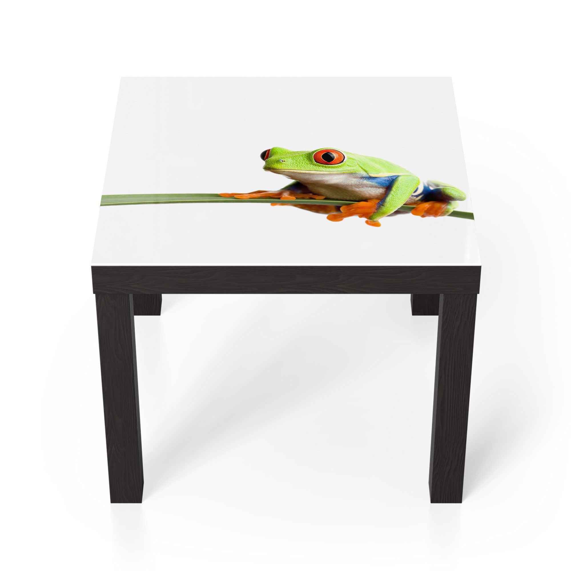 DEQORI Couchtisch 'Neugieriger Frosch', Glas Beistelltisch Glastisch modern