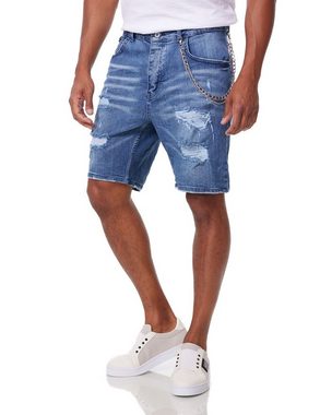 Denim House Jeansbermudas Herren Jeansshorts im Destroyed Look Denim Bermuda mit Stretch