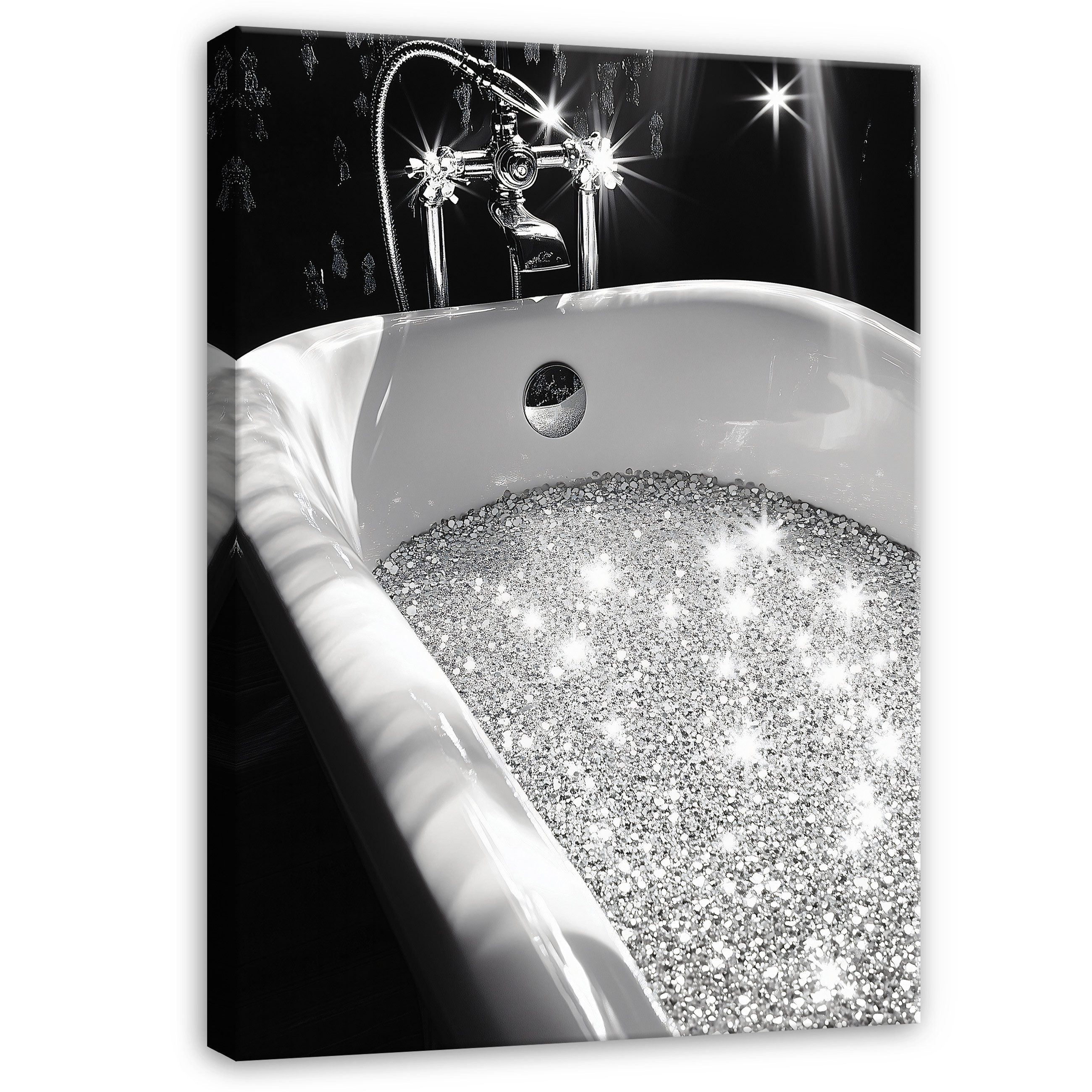 Wallarena Leinwandbild Badewanne Glitzer Badezimmer Modern Wandbilder Wand günstig online kaufen