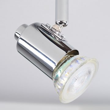 hofstein Deckenleuchte Deckenlampe aus Metall/Glas in Chromfarben, LED wechselbar, 3000 Kelvin, Leuchte mit verstellbaren Schirmen, 2 xGU10 inkl., je 5 W, 240 Lumen