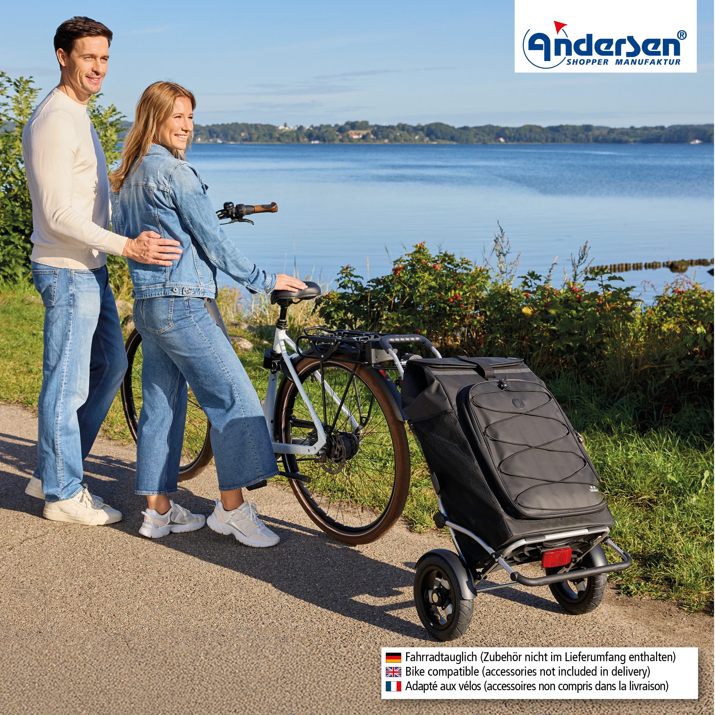 Andersen Einkaufstrolley Royal Shopper Plus Fado 3.0 schwarz, Thermofach 9 Liter, klappbar, belastbar bis 50kg, wasserabweisend – Bild 2 von 5