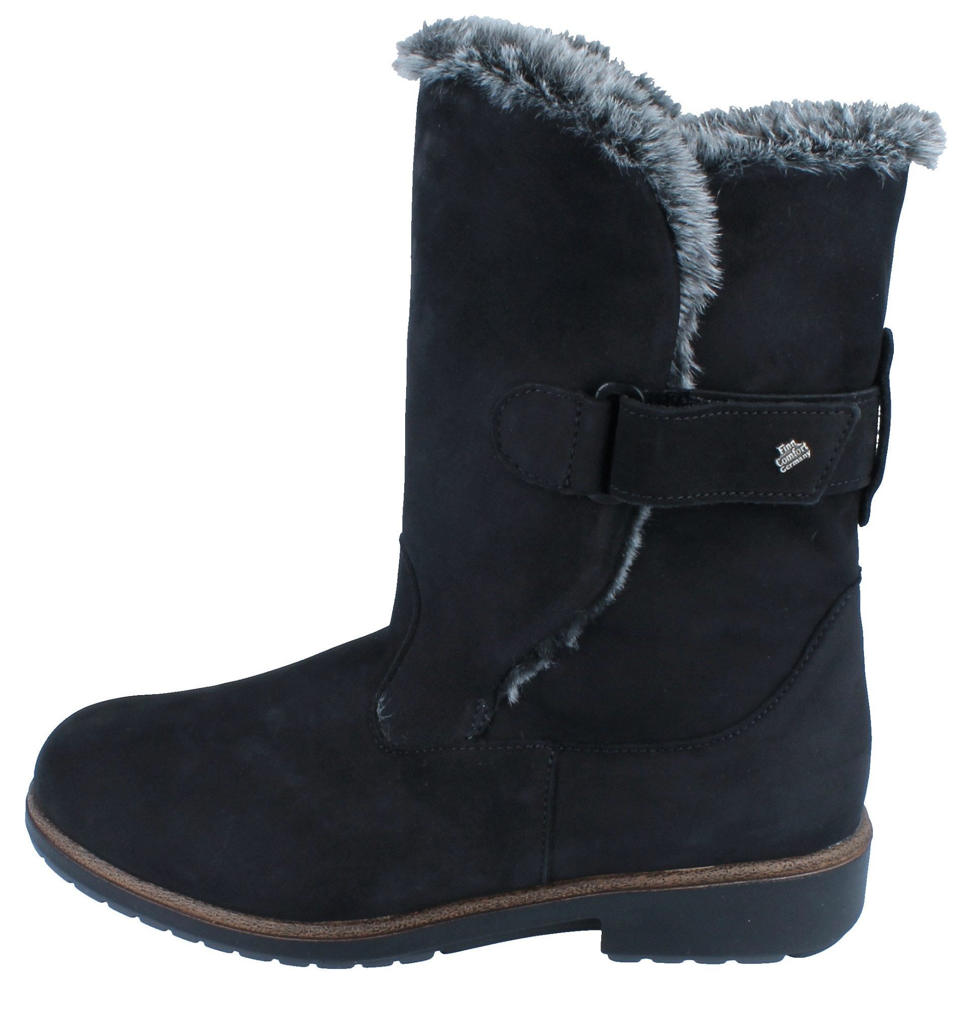Finn Comfort FINN COMFORT Lizzola Damen Winterstiefel schwarz Nubukleder Winterstiefel Wechselfußbett