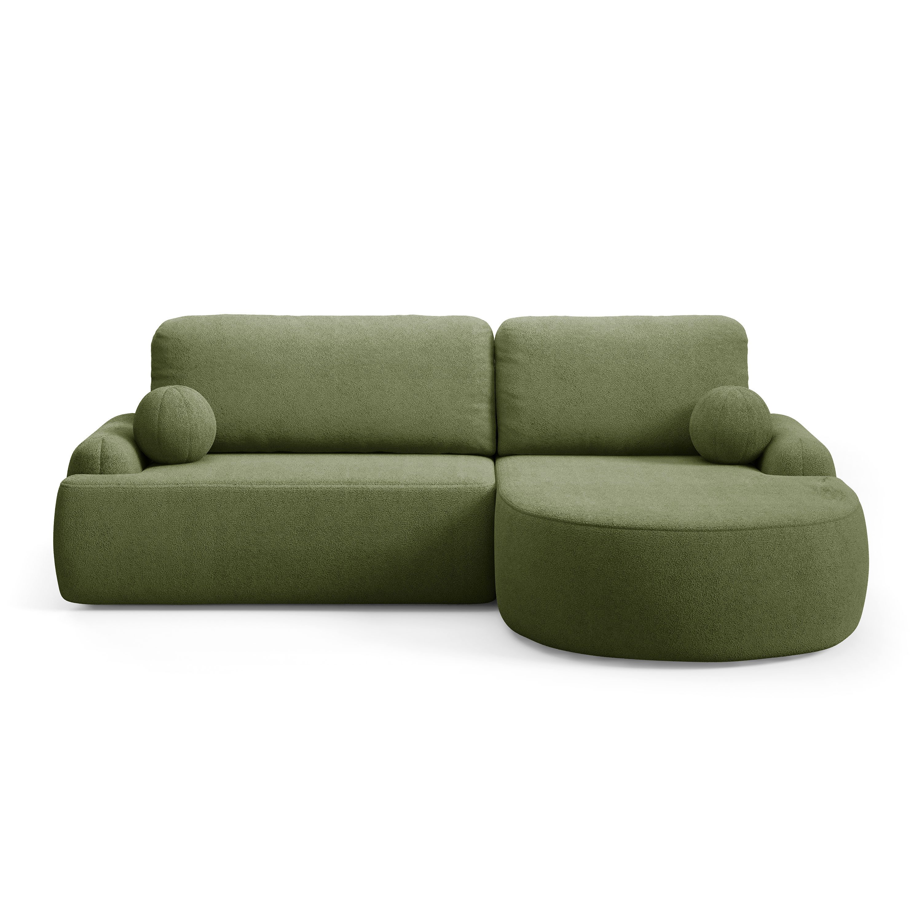 Lookway Ecksofa CLEO Rundes Ecksofa mit Schlaffunktion und Bettkasten, mit Bettfunktion und Bettkasten