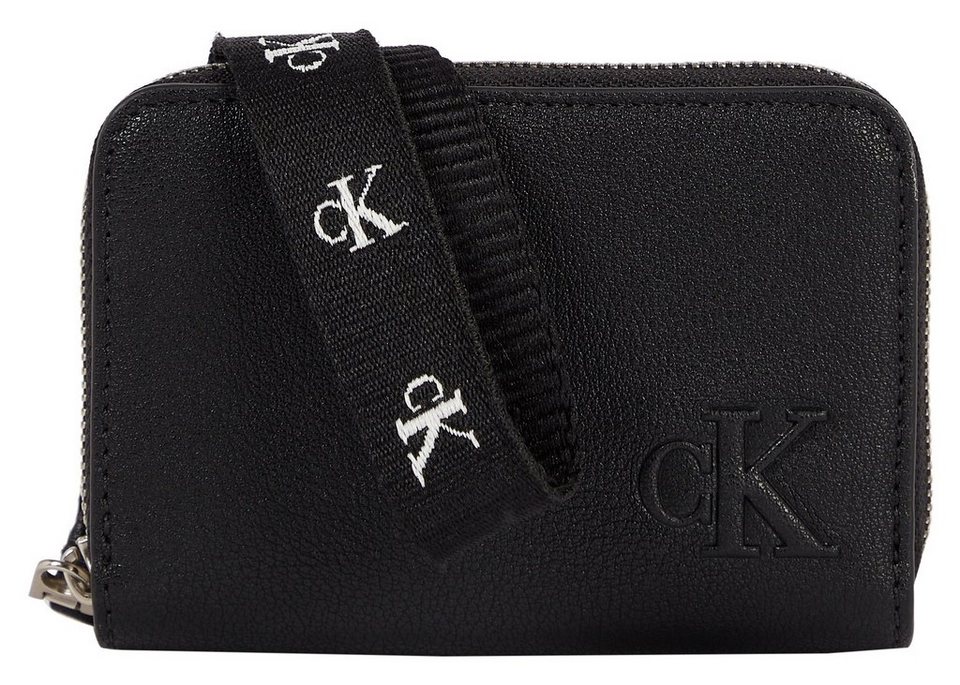 Calvin Klein Jeans Geldbörse ULTRALIGHT MED ZA W/WRISTLET PU, mit dezentem  Markenlogo vorne