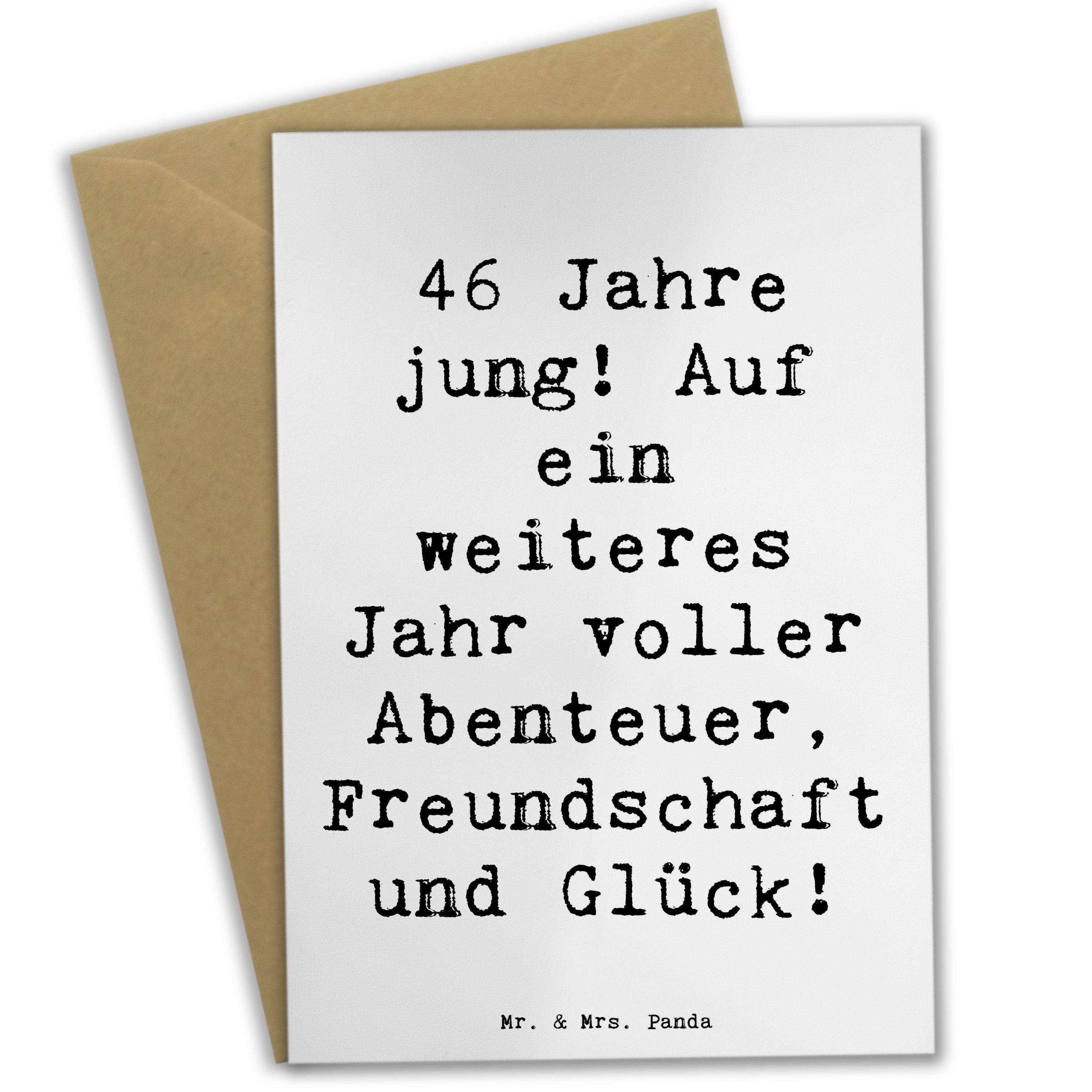 Grußkarte Spruch 46. Geburtstag - Weiß - Geschenk, Glück, Glückwunsch, Glückwun