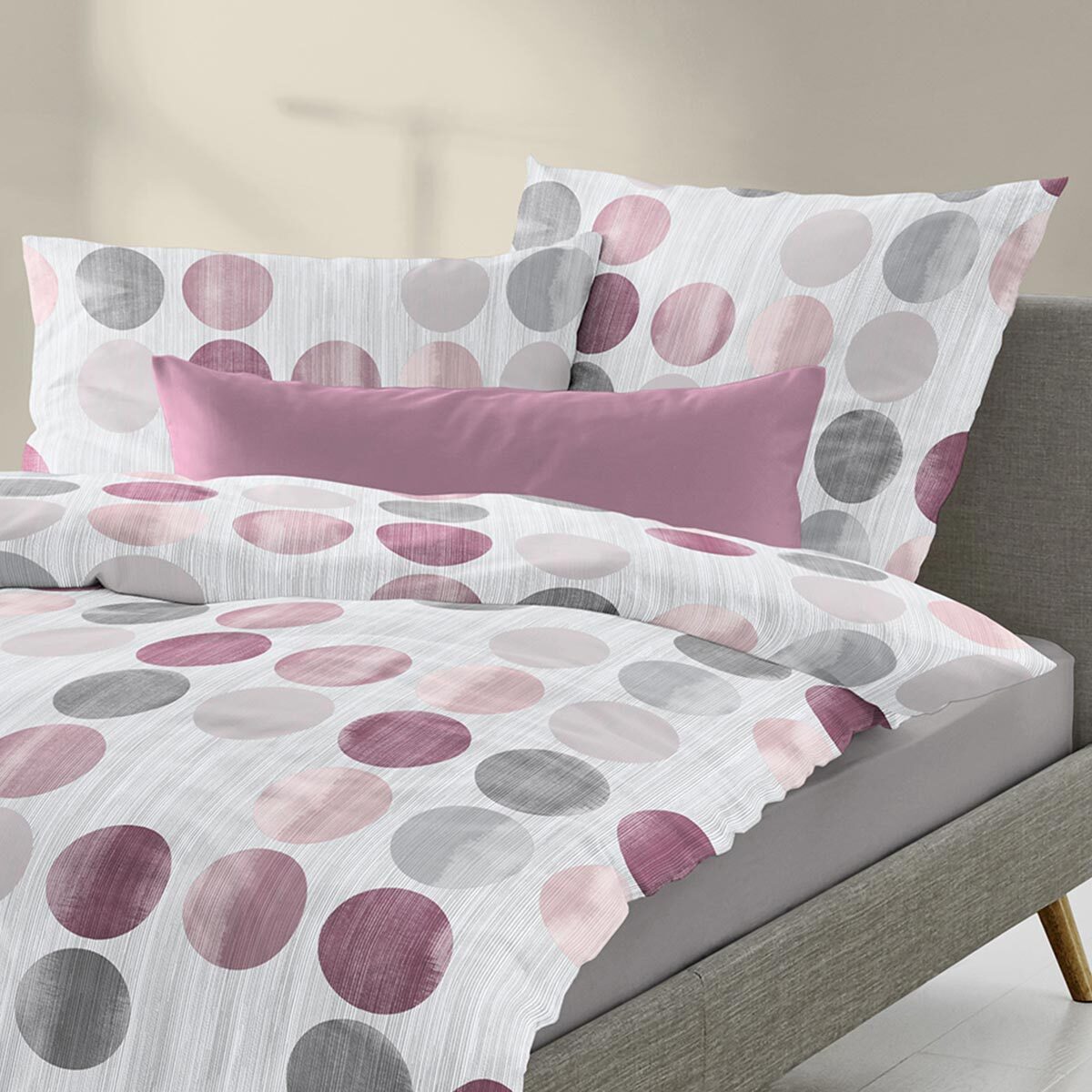 TRAUMSCHLAF Bettwäsche Punkte, Biber, 2 teilig, Winterbettwäsche in warmer günstig online kaufen