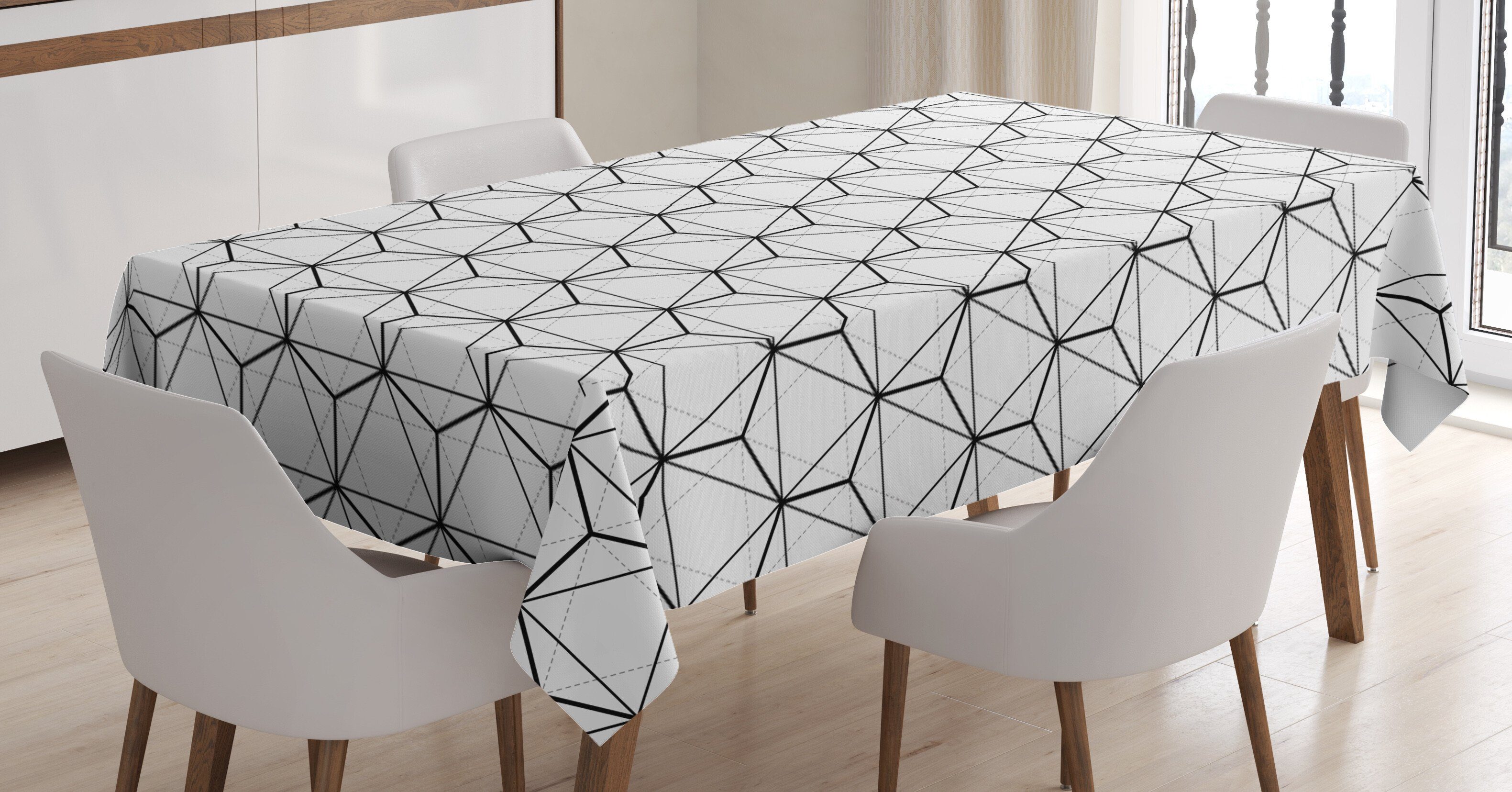 Abakuhaus Tischdecke Waschbar Außen Geometrisch Farben, den Abstrakte Bereich geeignet Farbfest Klare Linien-Streifen Für