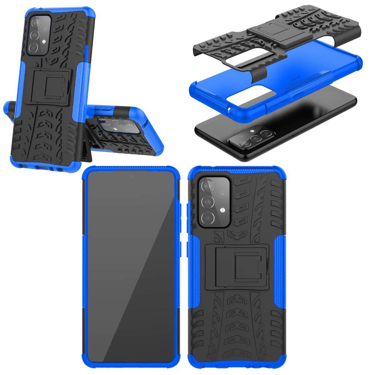 Wigento Handyhülle Für Samsung Galaxy A52 5G A525 Hybrid Handy Tasche Outdoor Etuis Hülle Cover Case