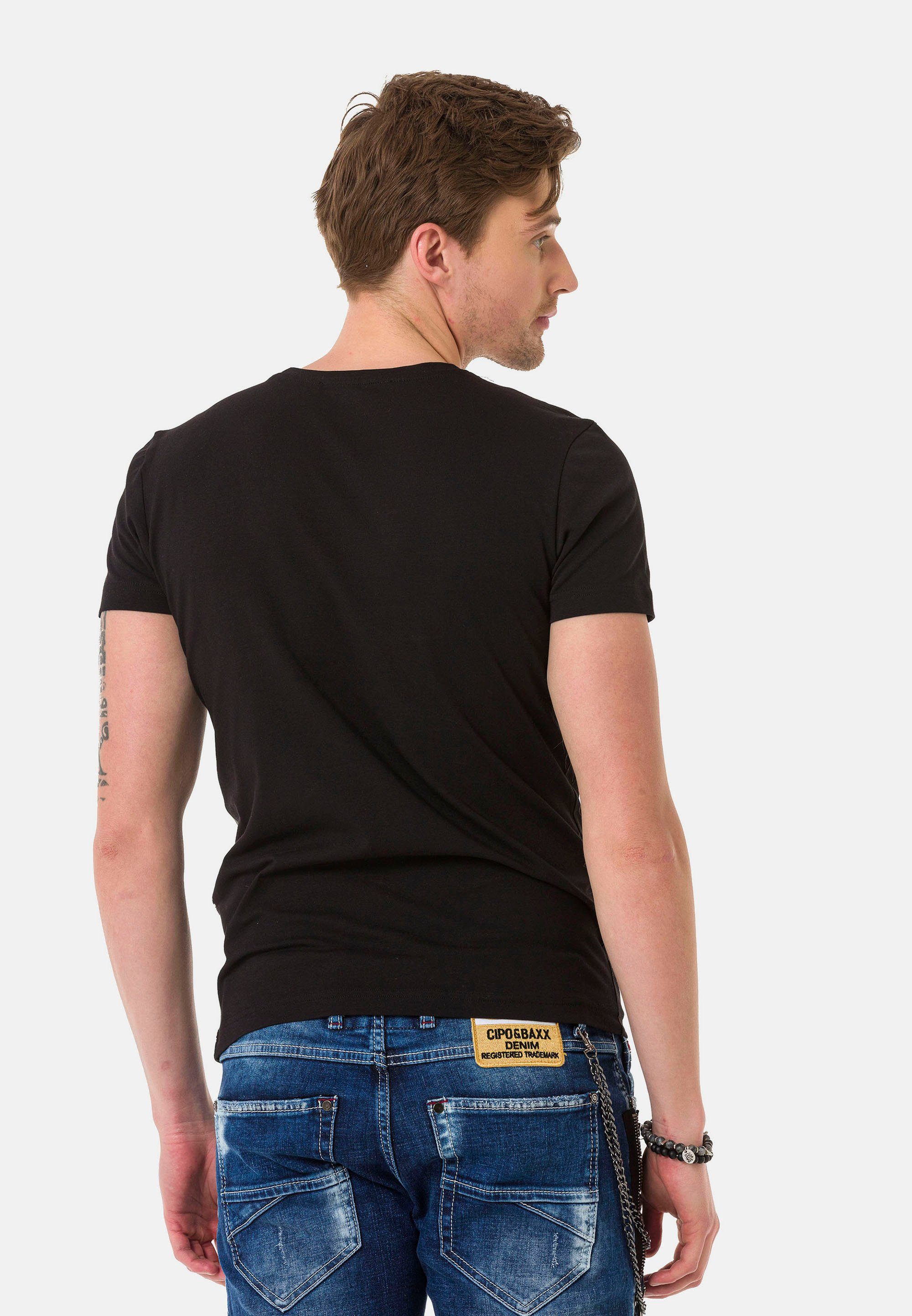 Cipo & Aufdruck großem Baxx mit T-Shirt schwarz