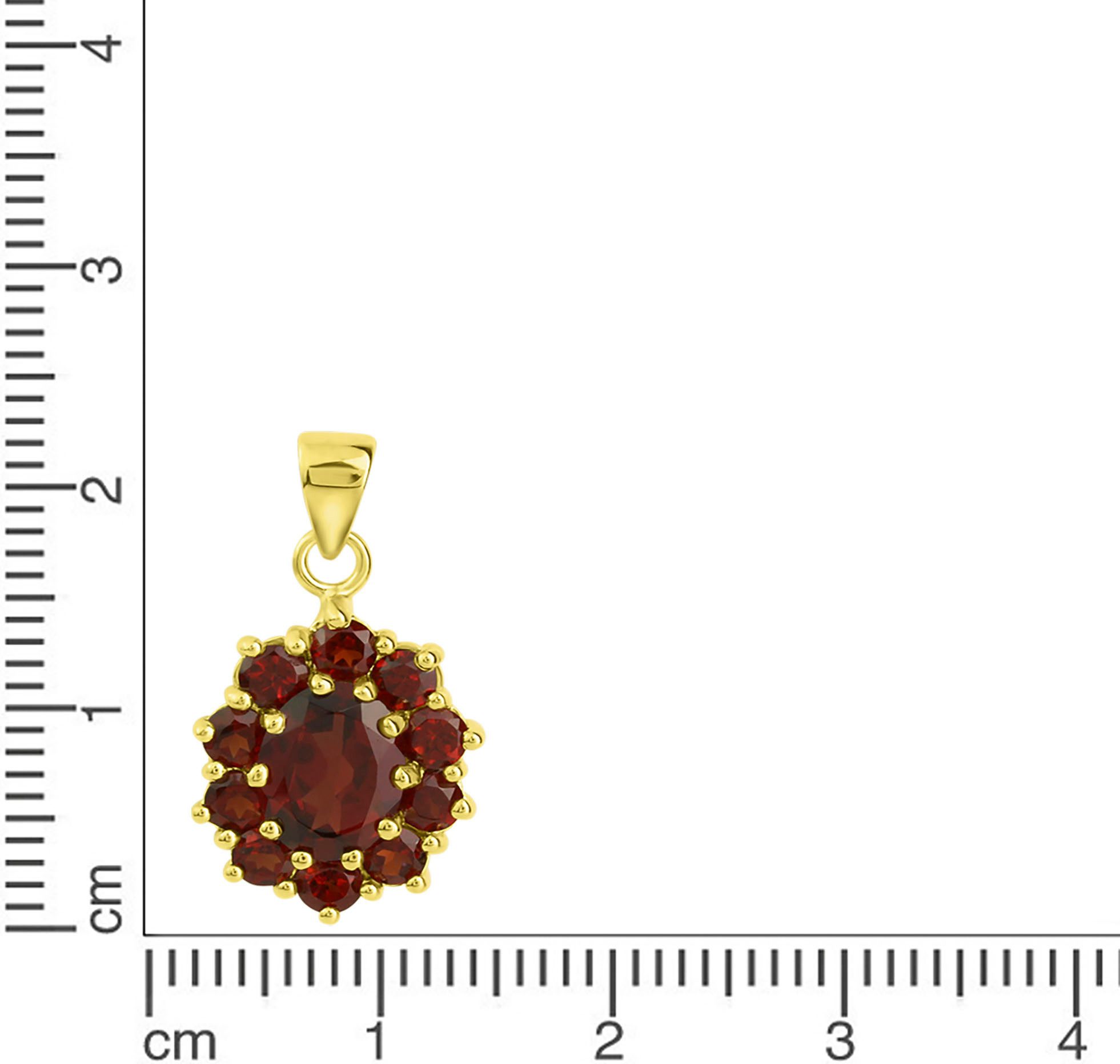 Firetti Kettenanhänger Schmuck Geschenk Silber 925 Halsschmuck Anhänger Blume, mit Granat