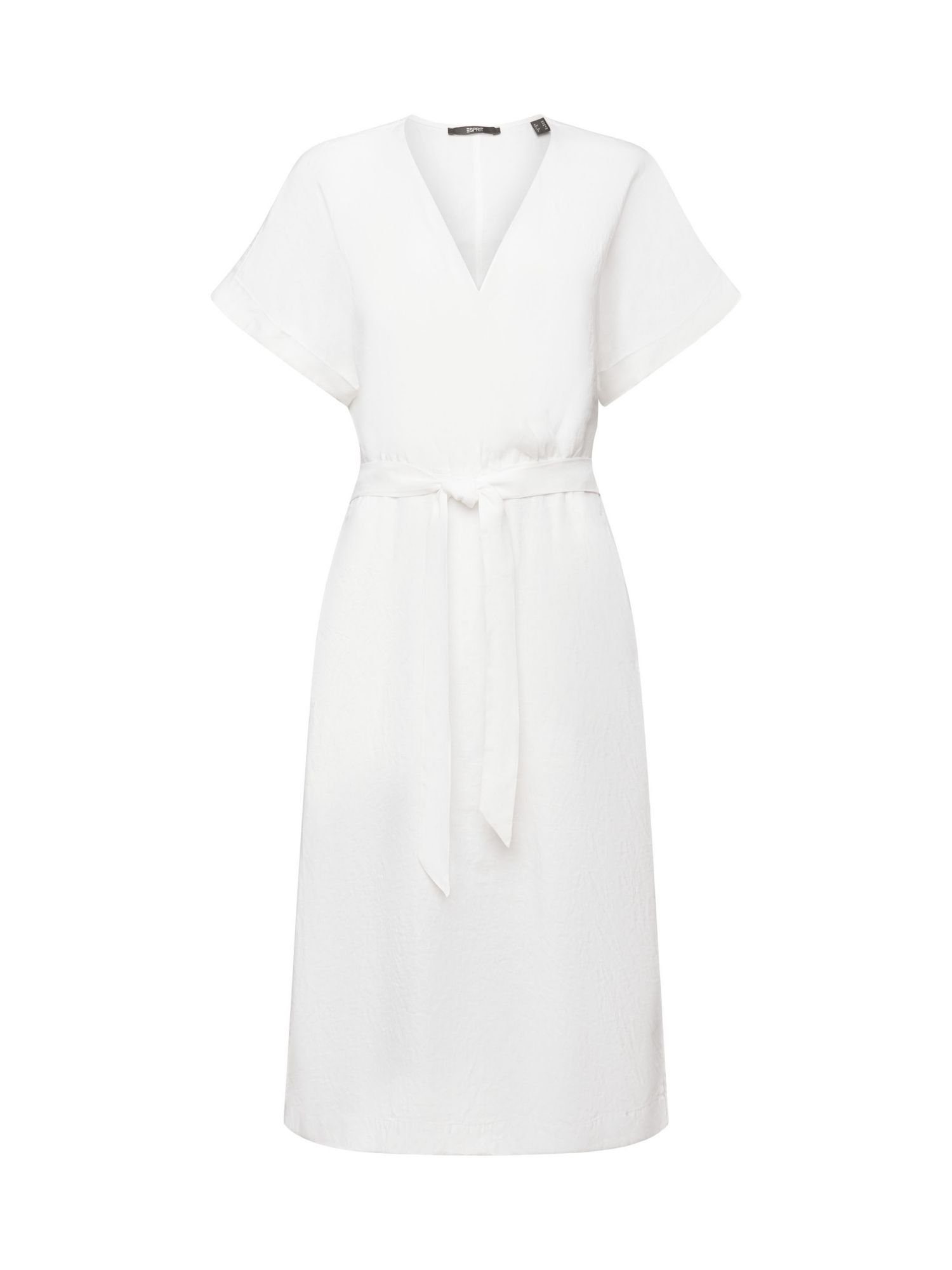 Esprit Collection Minikleid Wickelkleid, WHITE 100 % Leinen