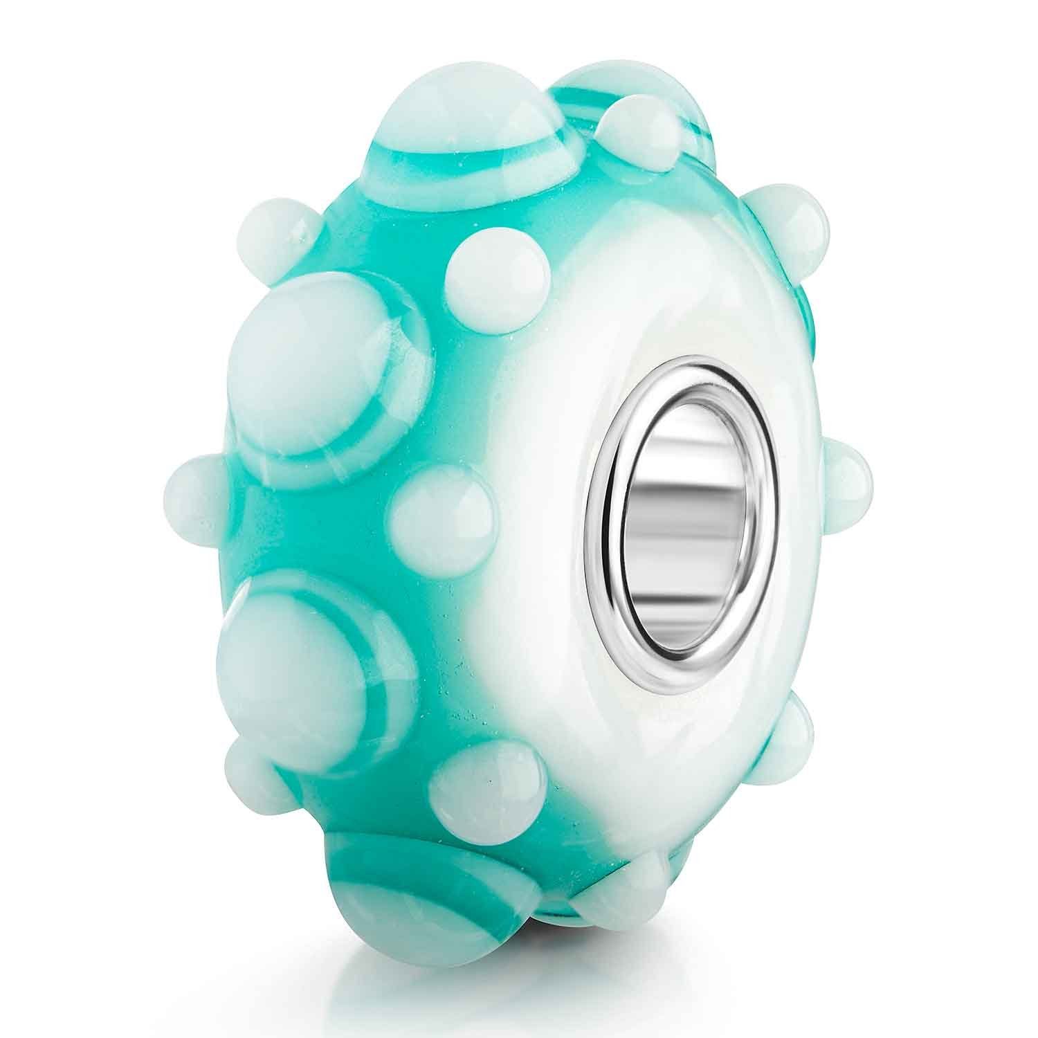 Bead Glasperle Punkte 3D Türkis 462
