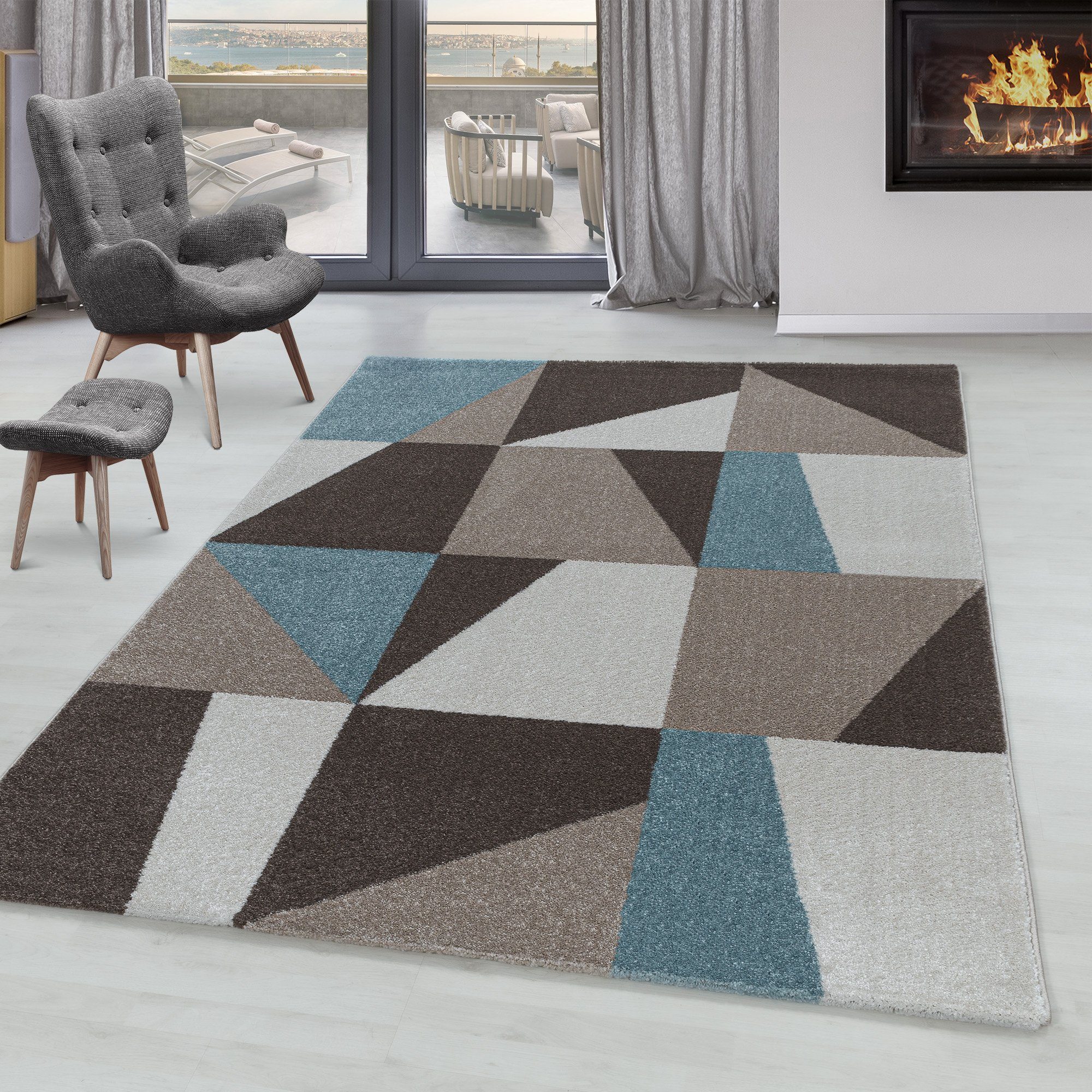 SIMPEX24 Teppich Ombre Design, Läufer, Höhe: günstig online kaufen
