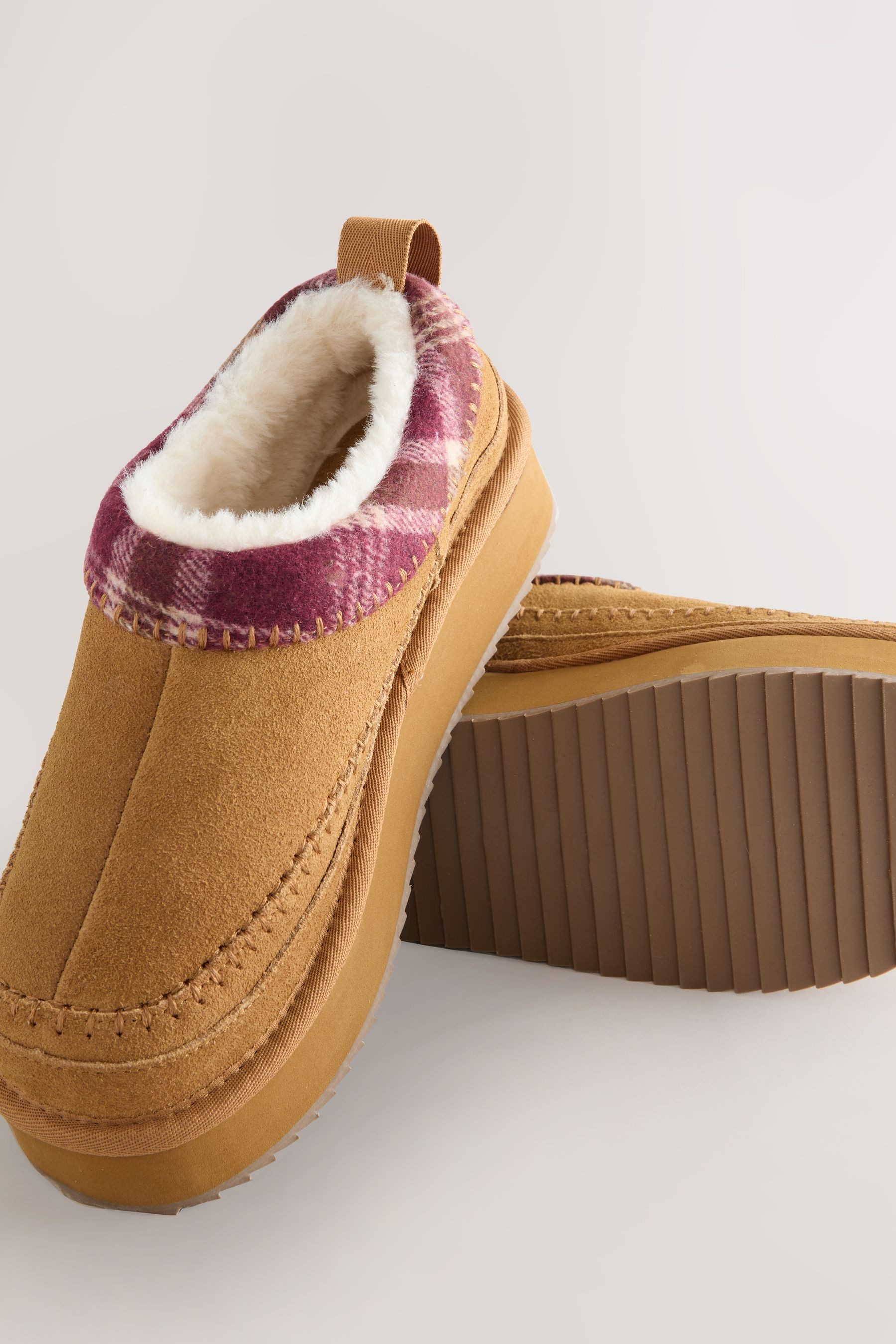 Next Forever Comfort® Plateau-Lederschuhe, Fellfutter Mules (1-tlg)