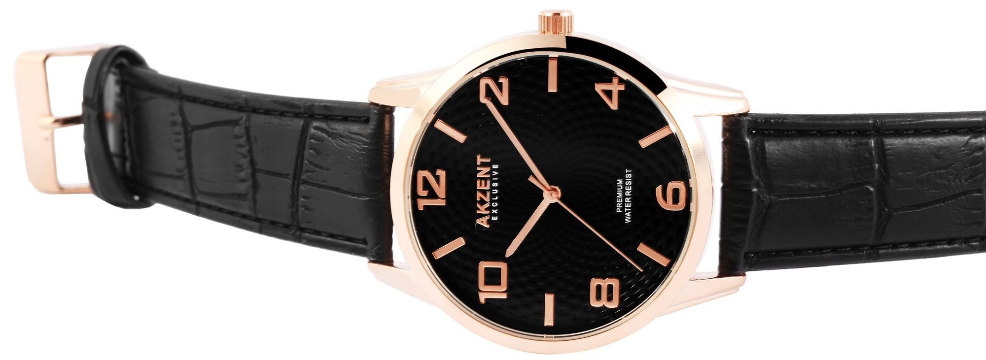 AKZENT Quarzuhr Khalil AKZENT EXCLUSIVE Herrenuhr mit Band aus Lederimitat, günstig online kaufen