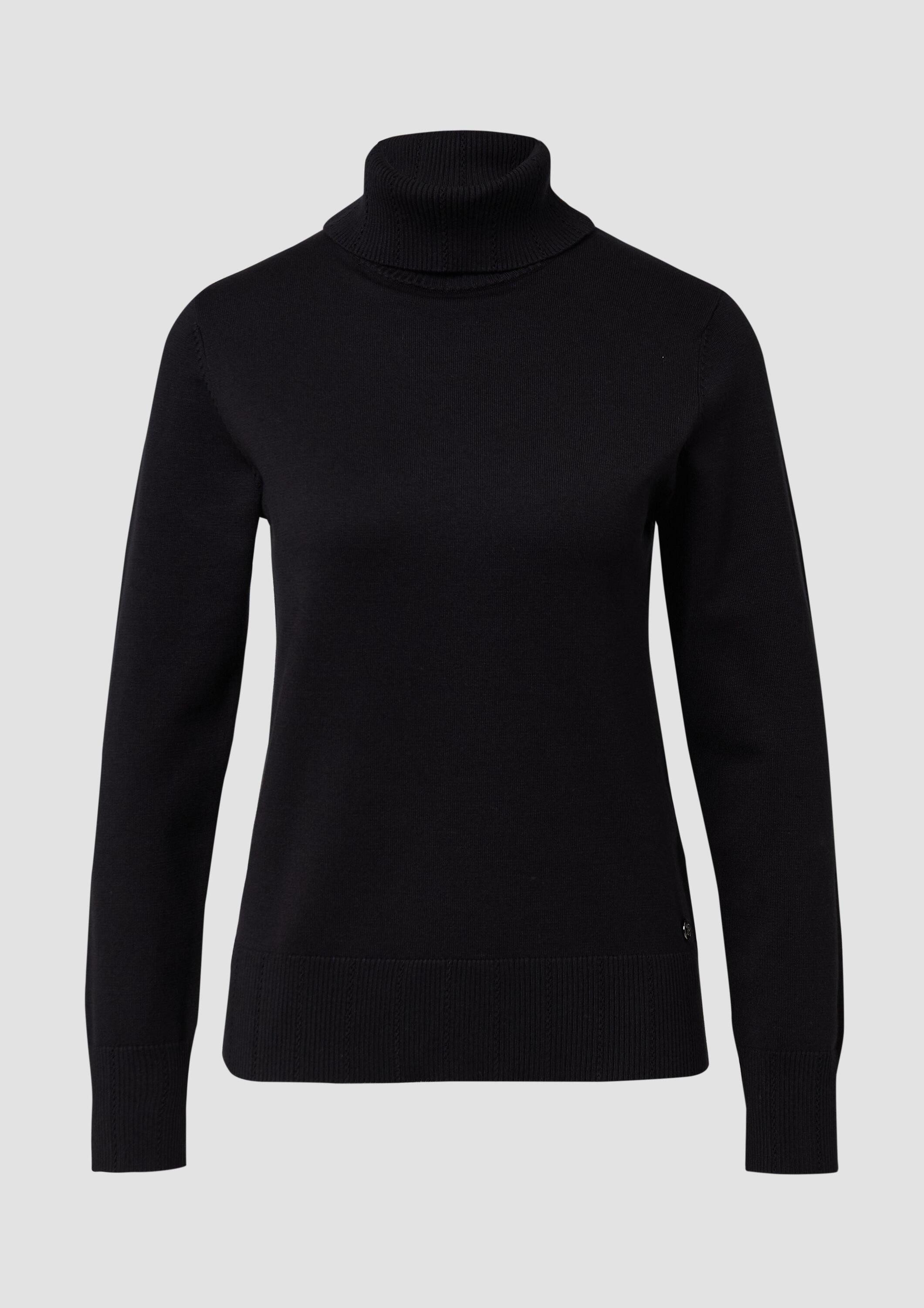 s.Oliver Longpullover Strickpullover Slim-Fit-Pullover mit Ajour-Details