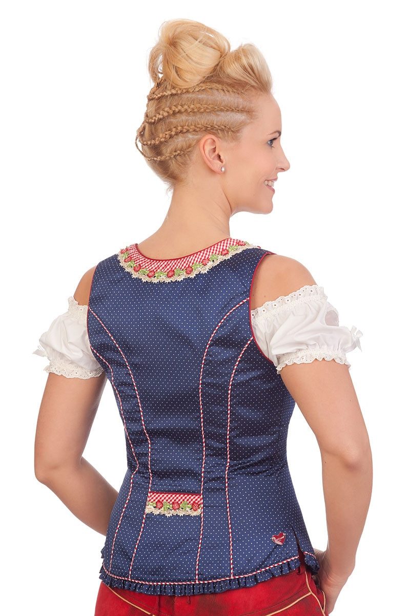 Krüger Madl Trachtenbluse Trachtenmieder - DAISY - blau