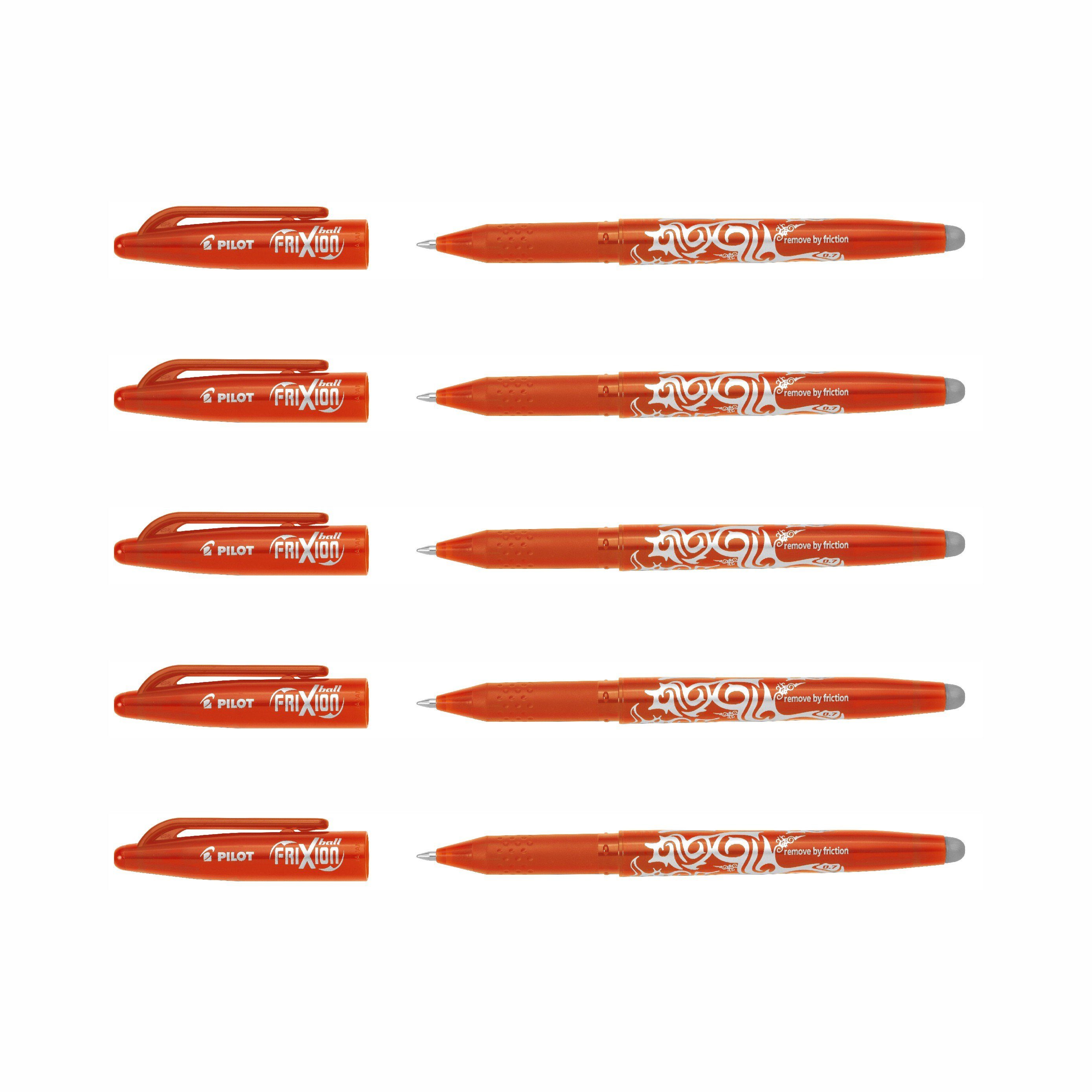 PILOT Tintenroller Frixion Ball 0.7 - 5er-Set, (5-tlg) orange