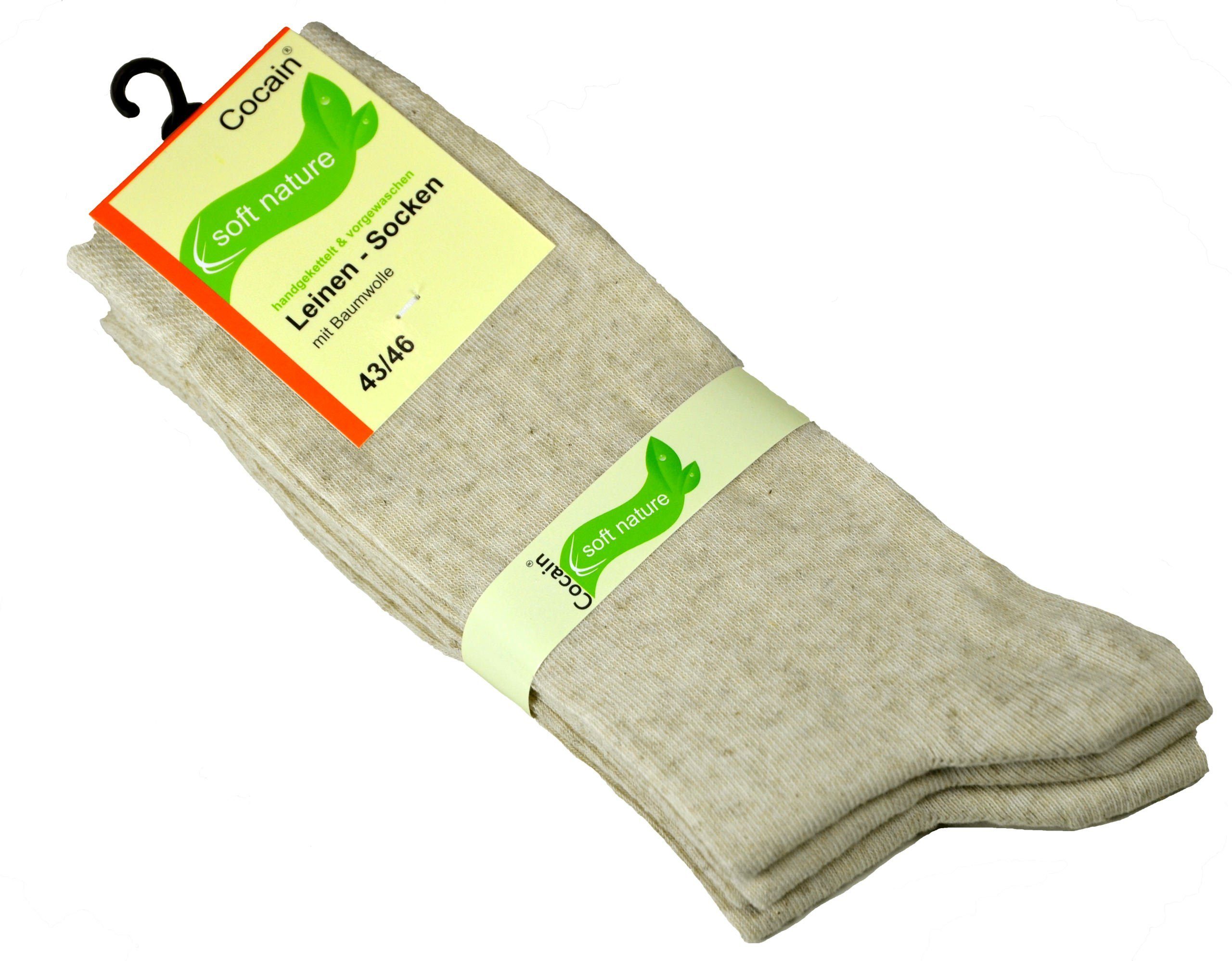 Wäsche/Bademode Socken Cocain underwear Funktionssocken Leinen Socken auch in Übergröße (6-Paar) feuchtigkeitsregulierend