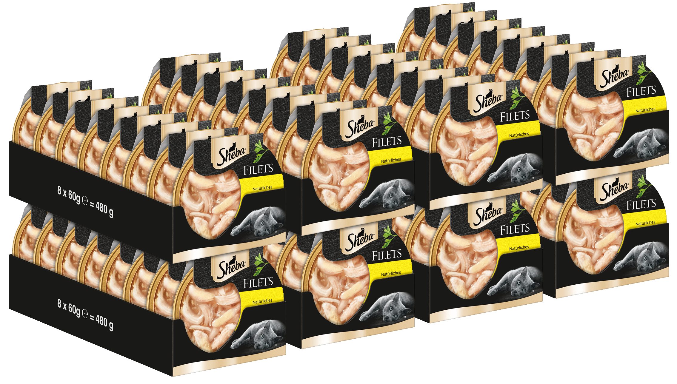 Sheba SHEBA® Schale Filets Huhn Katzenfutter Nassfutter 4 x 16 x 60g, Nassfutter für: Katze