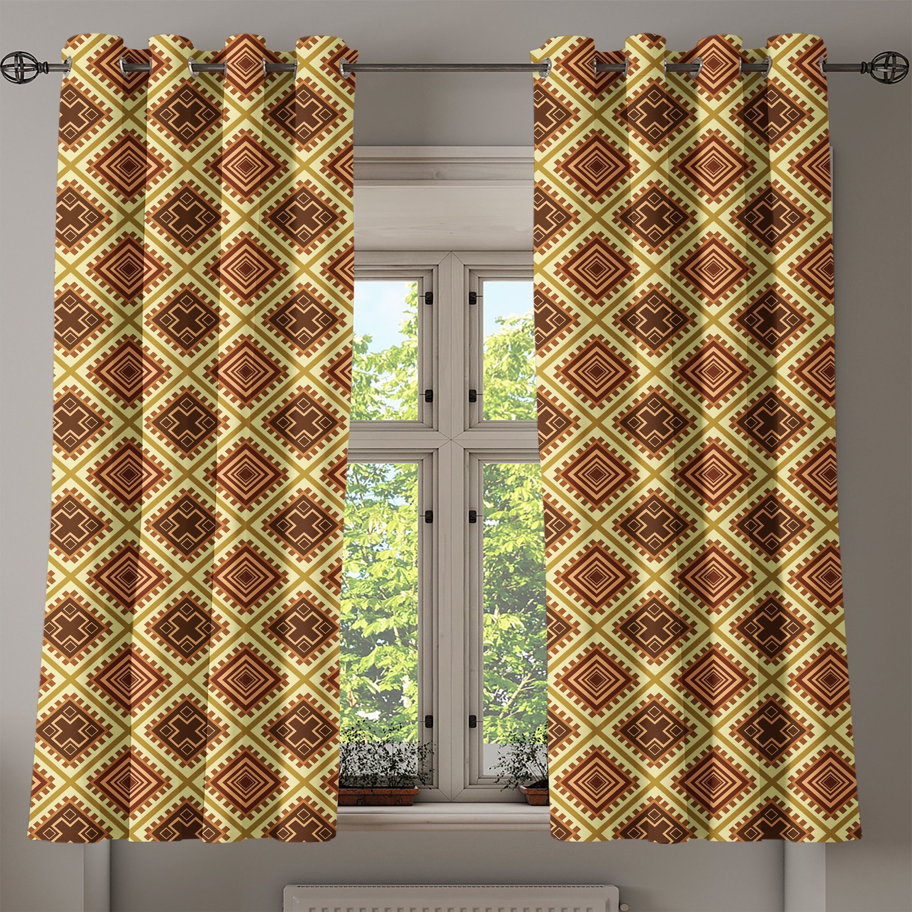 2-Panel-Fenstervorhänge Inspirationen Schlafzimmer orientalisch für Wohnzimmer, Dekorative Abakuhaus, Gardine Afrikanische