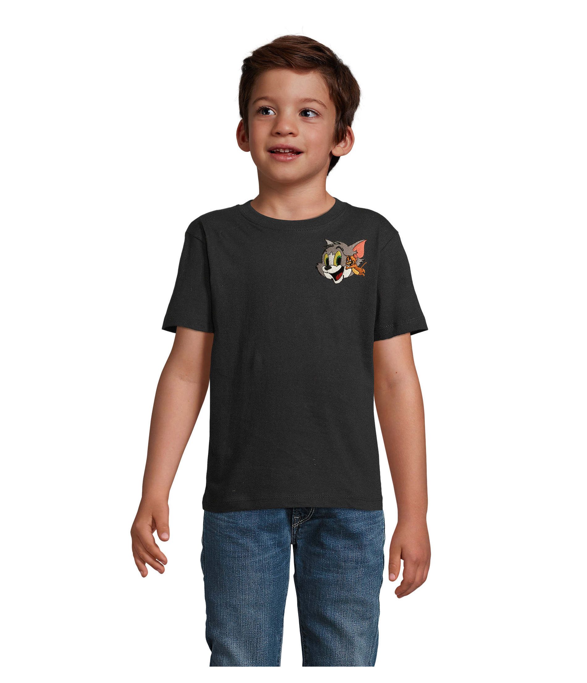 Blondie & Brownie T-Shirt Tom und Jerry Katz und Maus Comic Retro Vintage Kinder Shirtmotiv (Einzelset, Einzelartikel) Retro KatzMaus Patchshirt Kids
