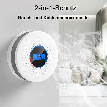 Welikera Kohlenmonoxid-Alarm,Kombinierter CO- und Rauchmelder,0,1%db/m–9,9%db/m CO-Melder