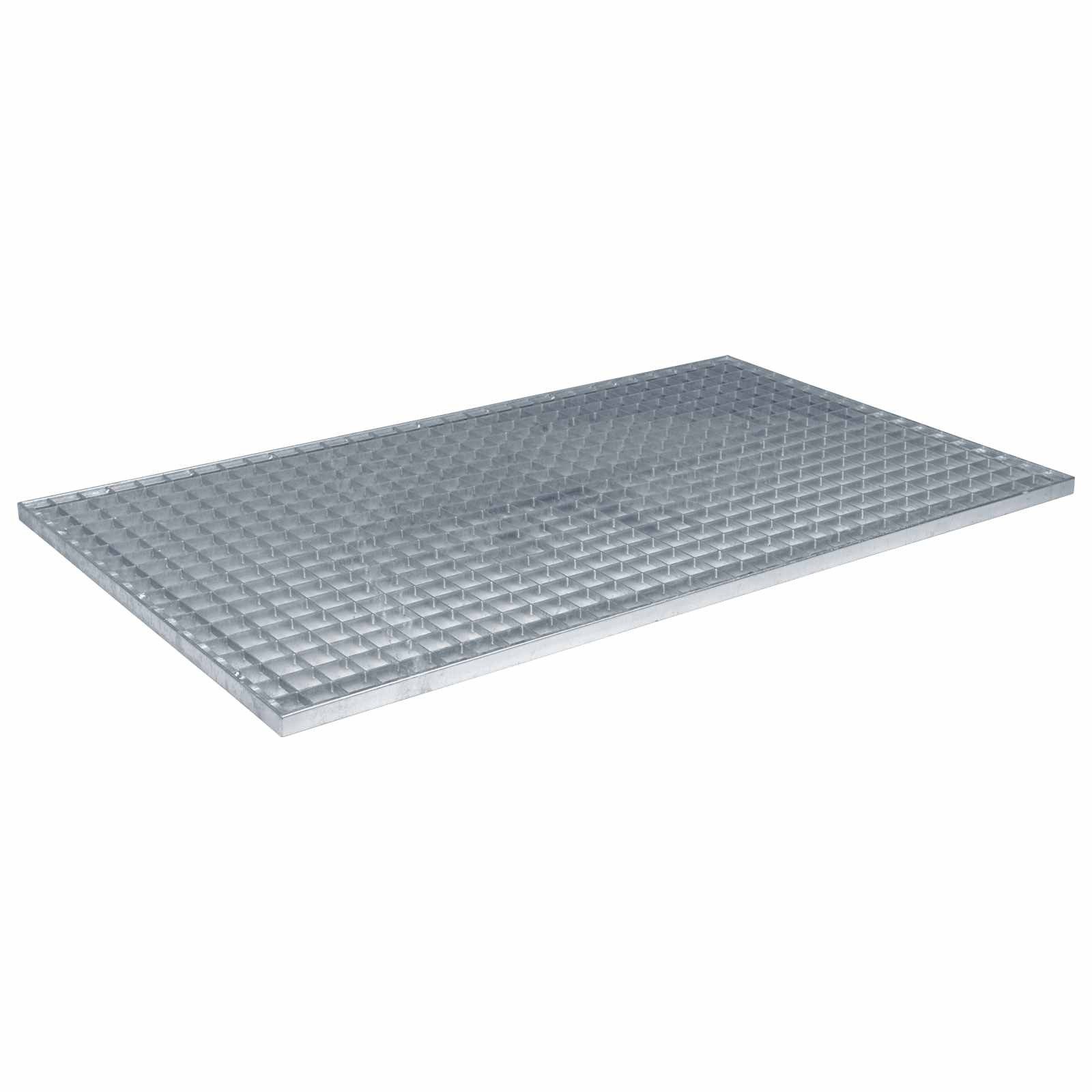 vidaXL Rasengitter Gitter Silber 100 x 60 x 2 cm Feuerverzinkter Stahl, 60x100 cm, 1-St.