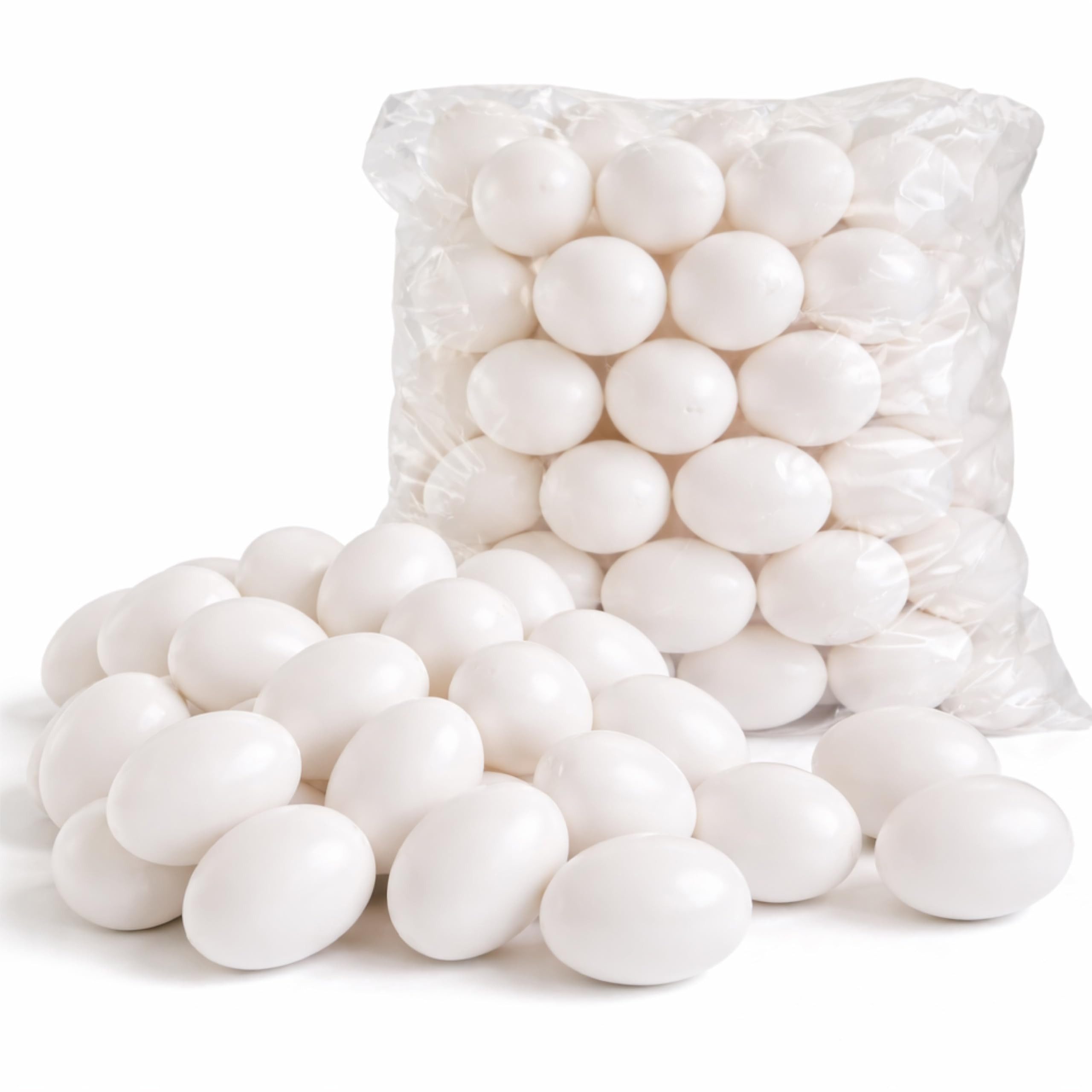 HaushaltO Osterei 50x Plastikeier 6 cm Weiß – Dekoeier für Ostern und Dekoration (Set, 50 St., 50er Set)