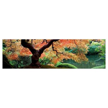 Bilderdepot24 Küchenrückwand rot dekor Bäume Wald Natur Japanischer Garten Wandverkleidung Küche, (1-tlg., Nischenrückwand - für Fliesenspiegel ohne Bohren - matt), Spritzschutz Rückwand Küche Herd - Folie selbstklebend versch. Größen