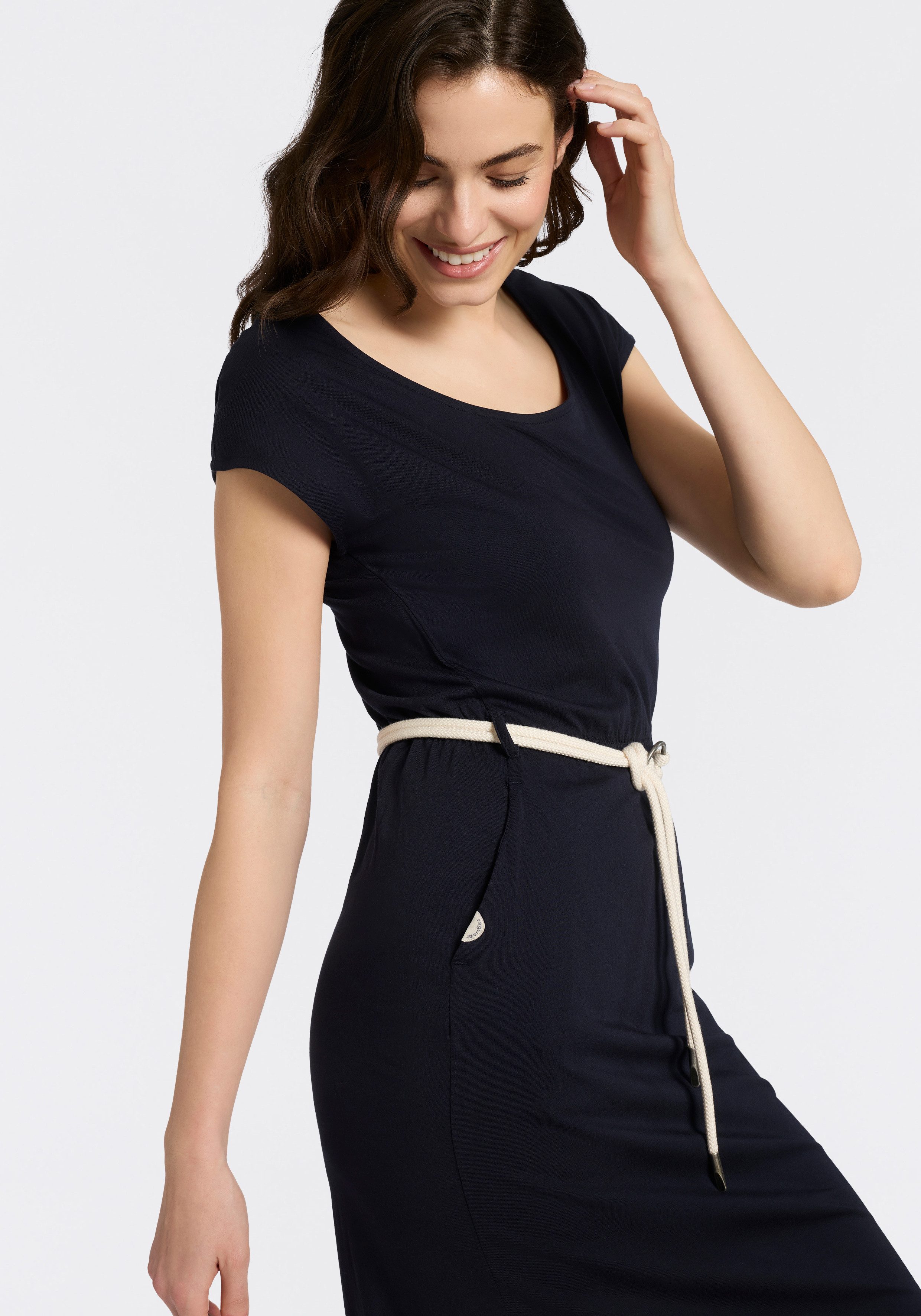 Ragwear Minikleid LILITHE O mit Taillen-Bindegürtel