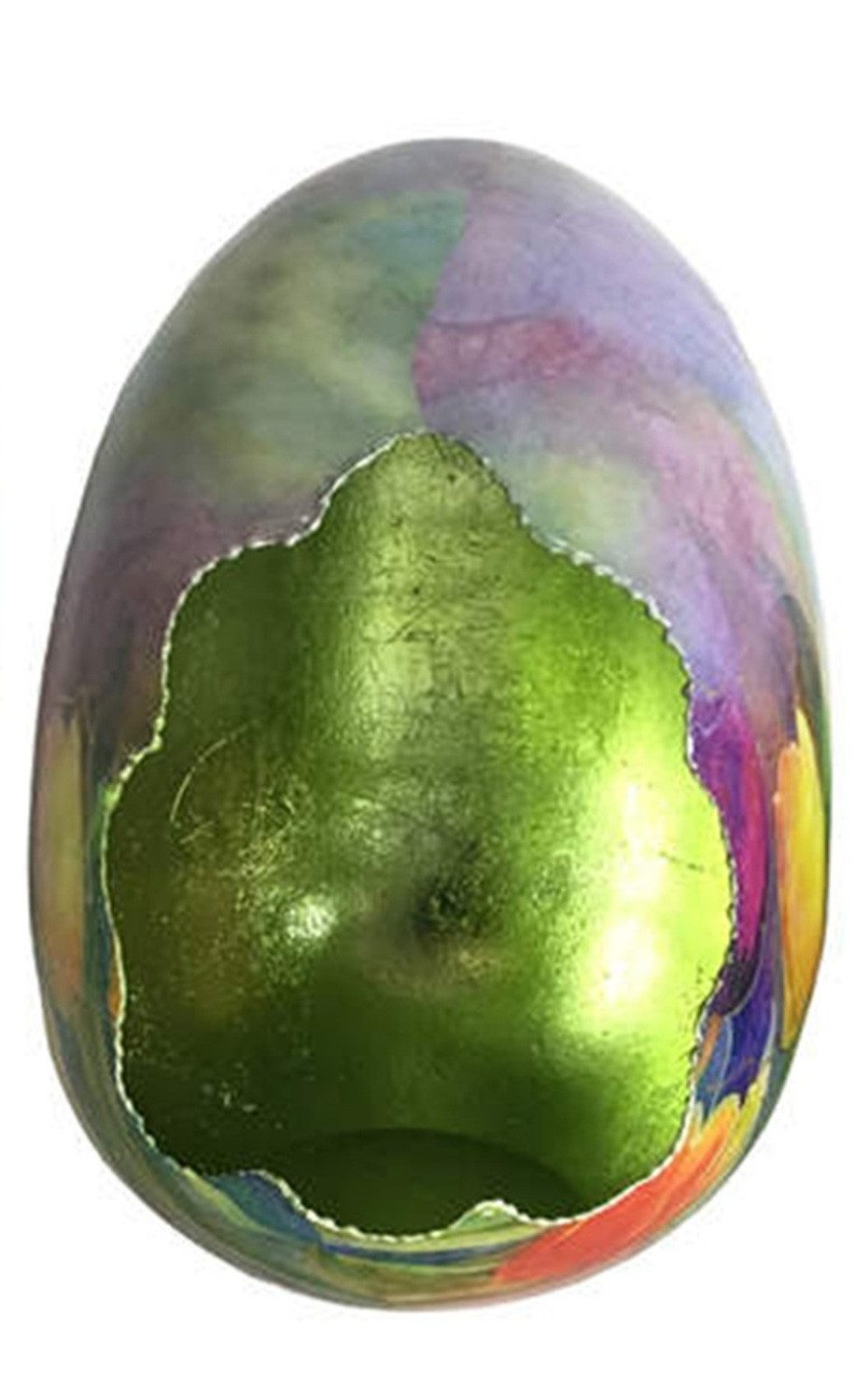 foolonli Osterei Osterei bemalt 2er Set Tulpenmotiv 28cm/15 cmH Metall Osterdeko Tisch (2 St)