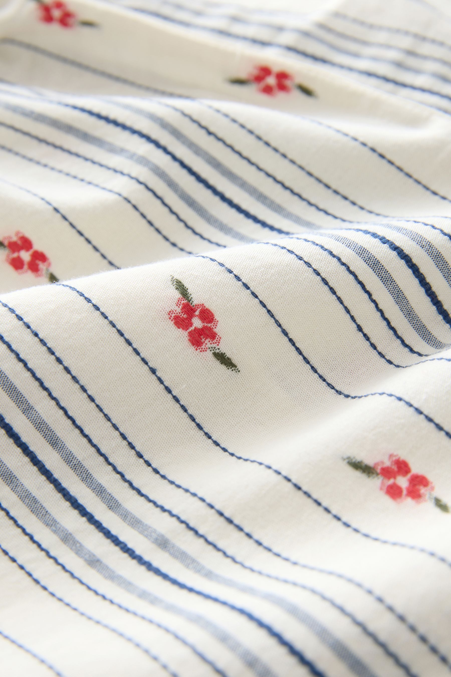 Next Palazzohose Gestreifte Hose mit weitem Bein und Blumen (1-tlg)