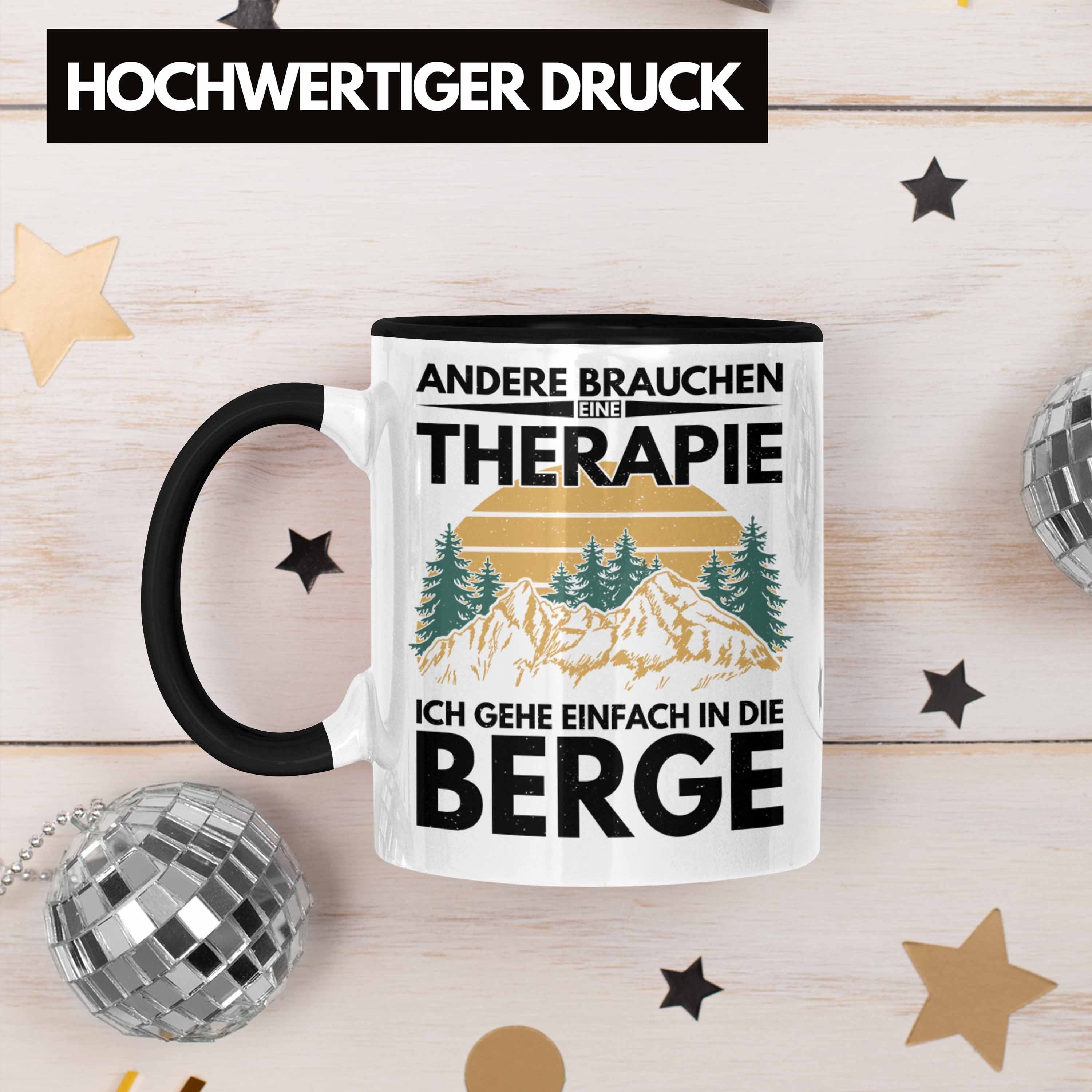 Tasse Trendation Spruch Trendation Wandern Tasse Schwarz - Lustig Klettern Trekking Geschenk Therapie Berge