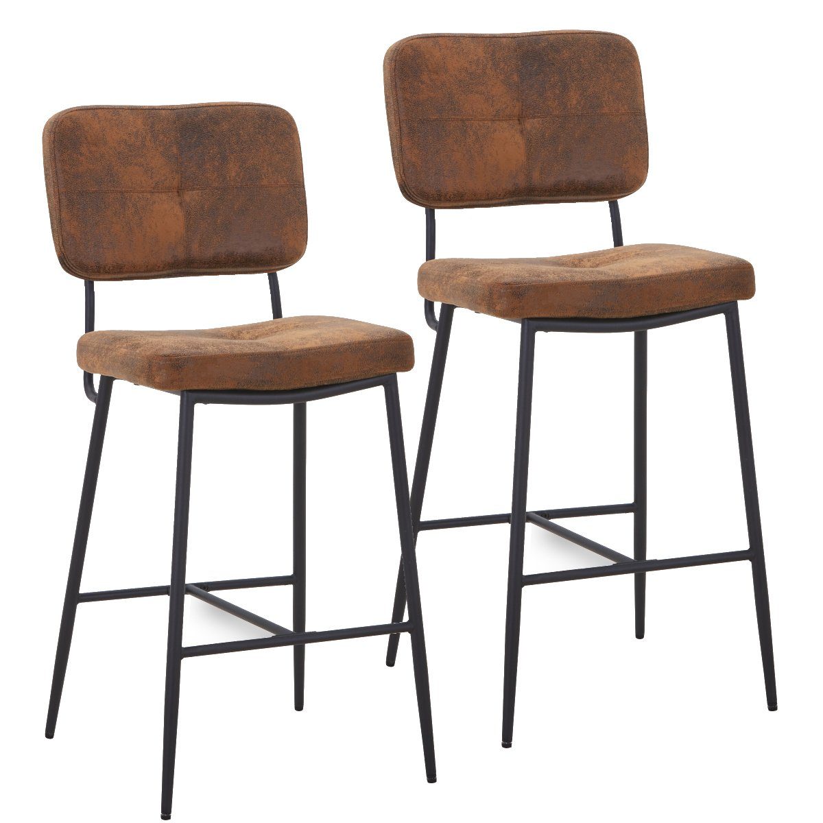 Barhocker Set verschiedene Bezüge mit Lehne für Bistro, Wohnzimmer, Esszimmer