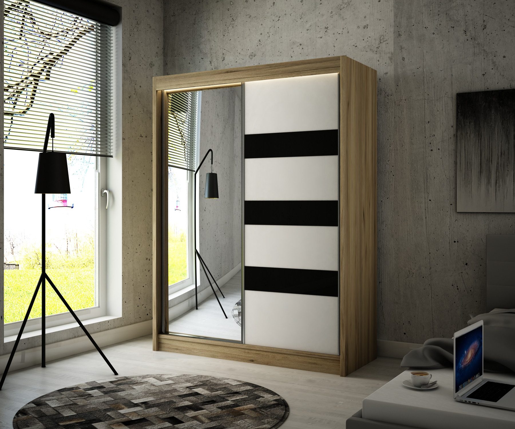 ALTDECOR Schiebetürenschrank LOSTE (Kleiderschrank Garderobenschrank mit günstig online kaufen