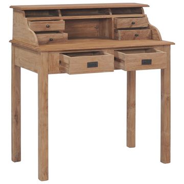 furnicato Schreibtisch 90x50x100 cm Massivholz Teak