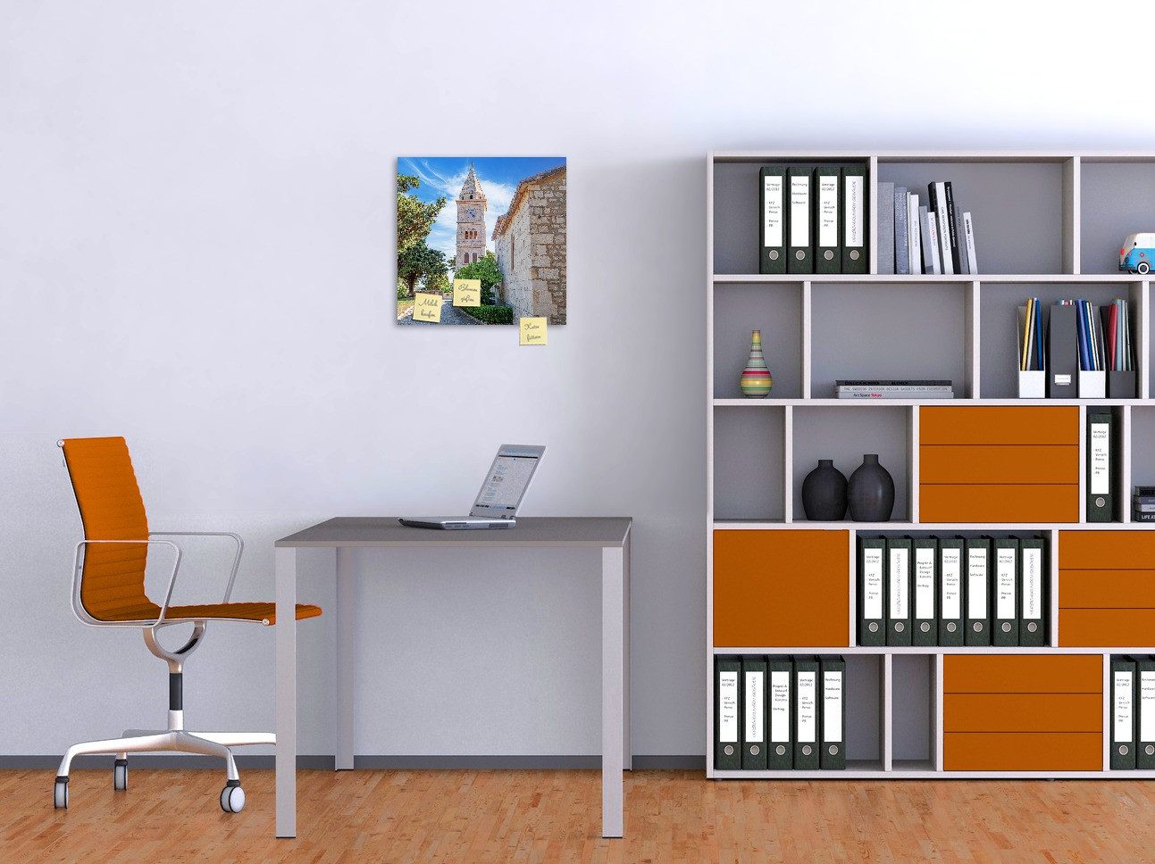 Wallario Memoboard Stille am Kirchturm